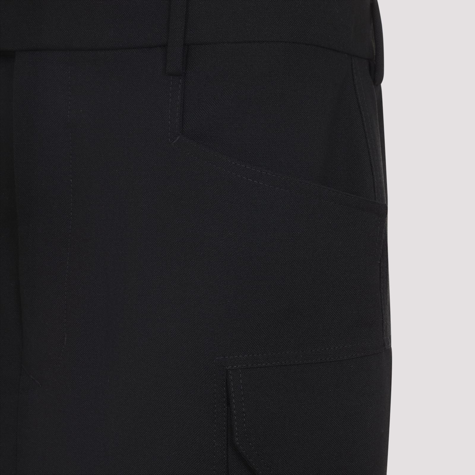 Rick Owens Firbanks Virgin Wool Twill Cargo Skirt In Black