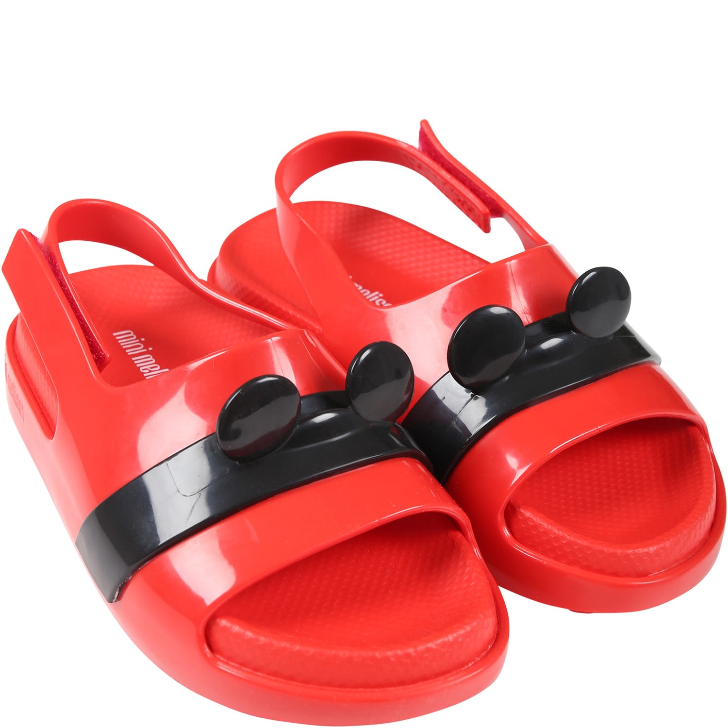 Shop Melissa Red Sandals For Kids With Micki Mouse Ears