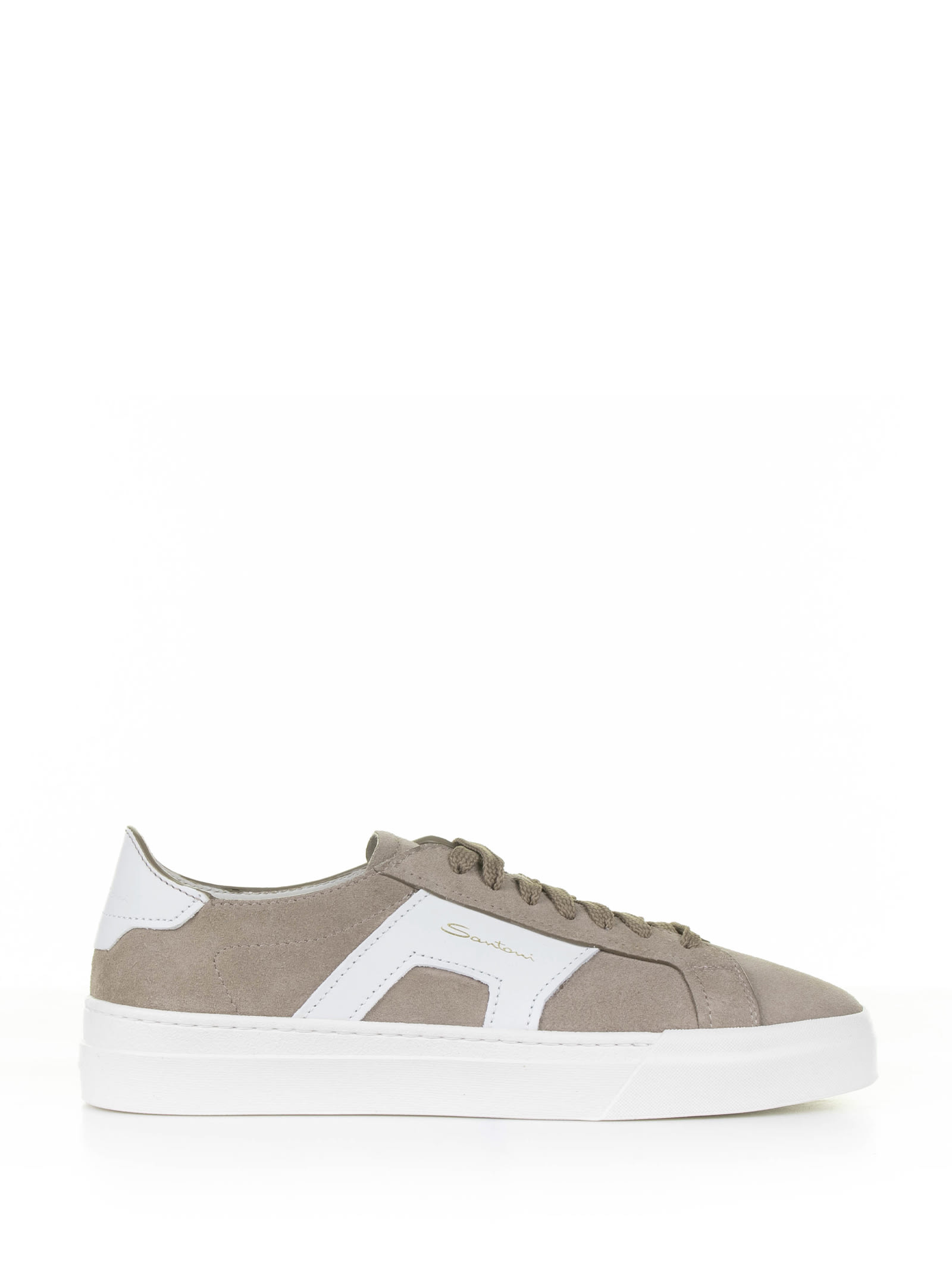 Beige Sneaker In Suede And Leather