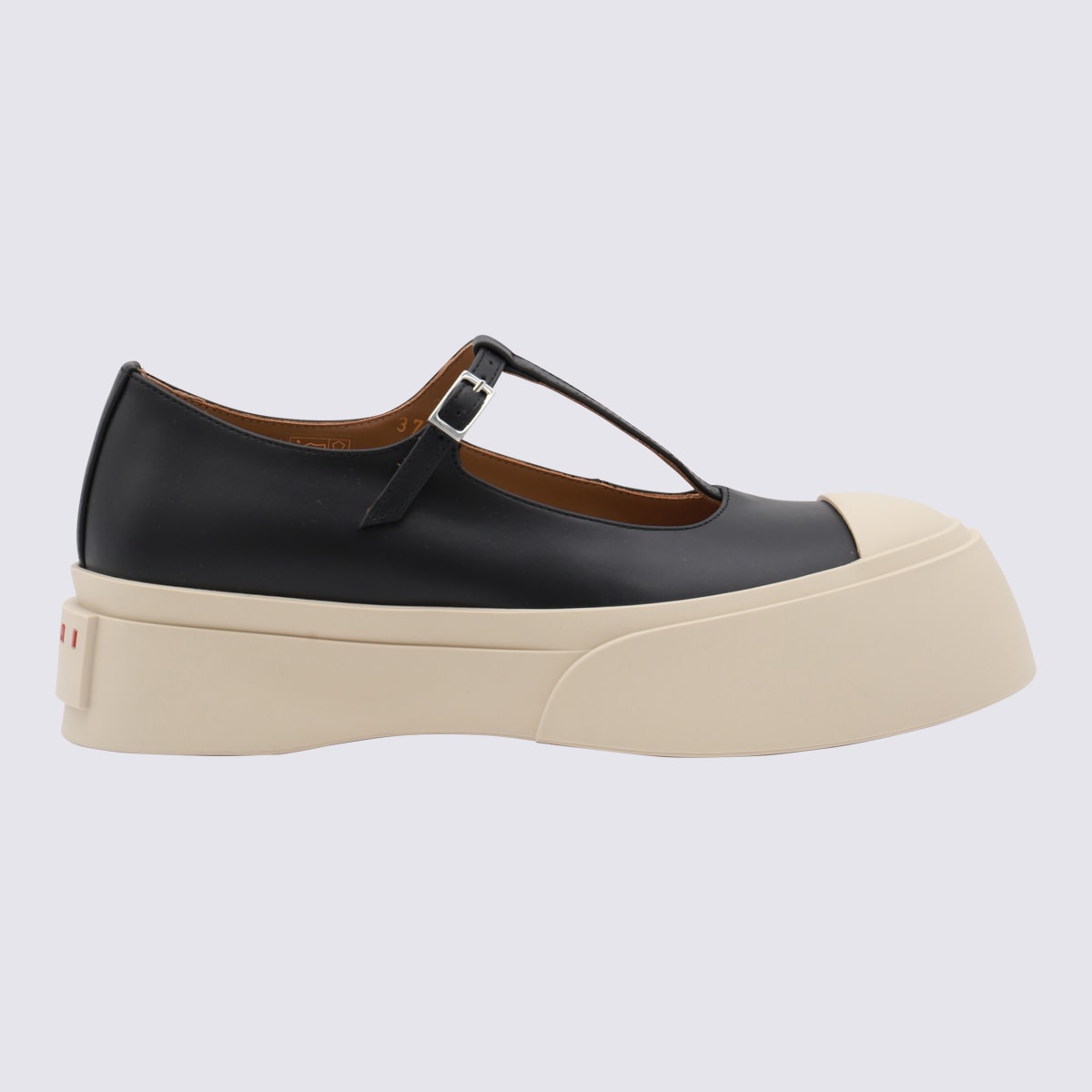 Shop Marni Black Leather Sneakers