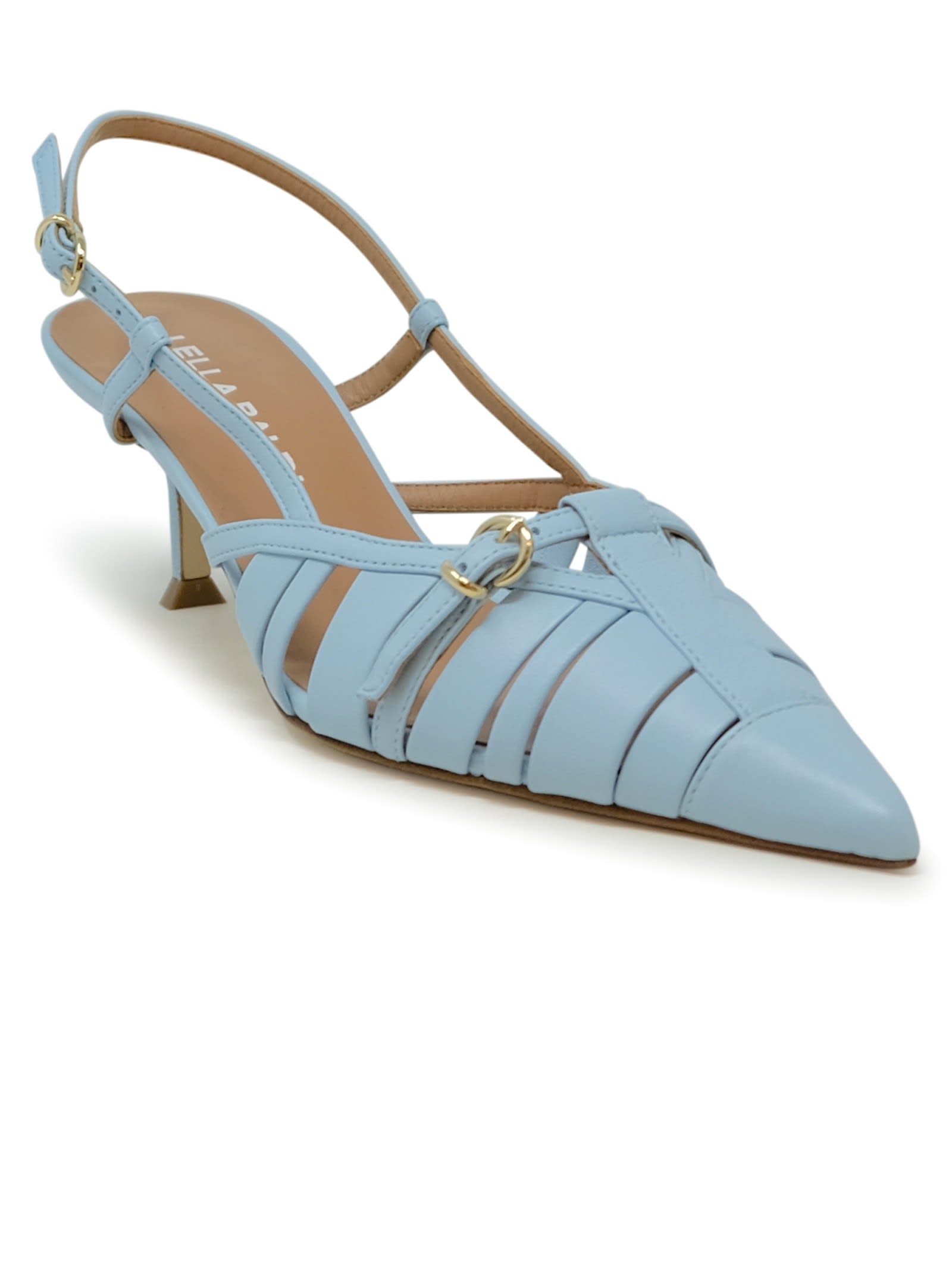 Shop Lella Baldi Leather Sandals In Light Blue