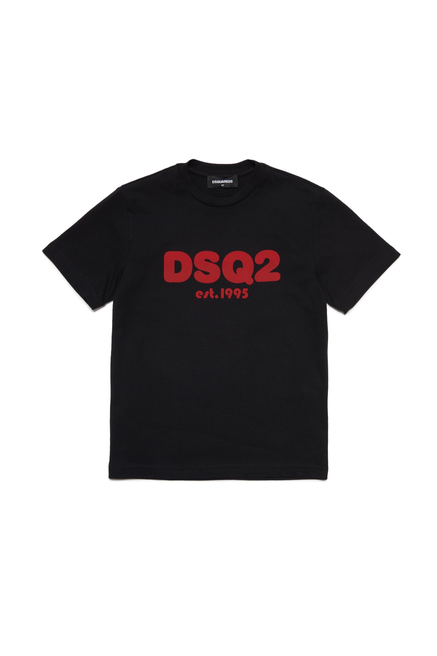 Dsquared2 Kids' D2t1019u Relax T-shirt Dsquared T-shirt With Logo Dsq2 Est.1995 In Nero