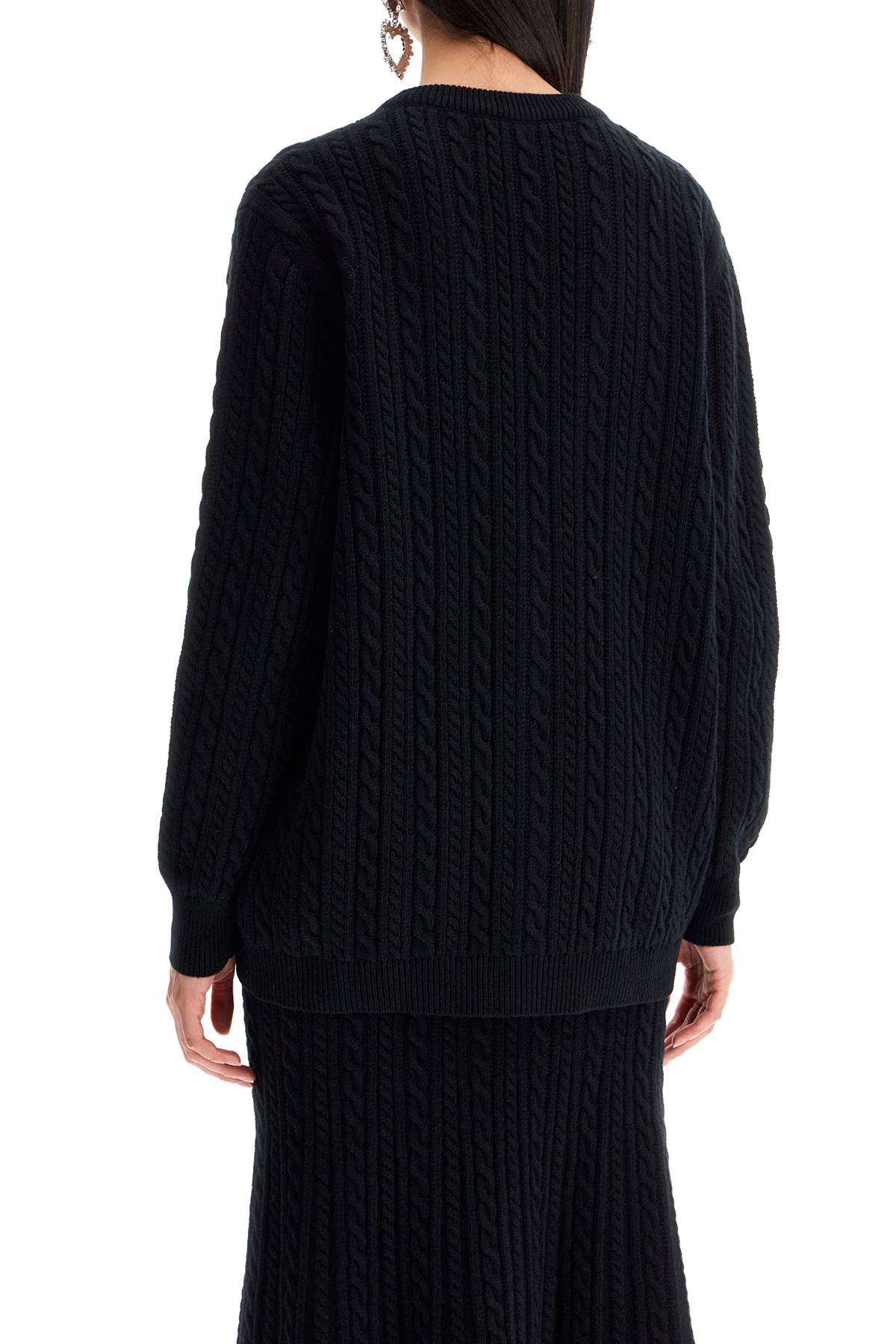 Shop Alessandra Rich Oversized Wool Cardigan In Black (black)