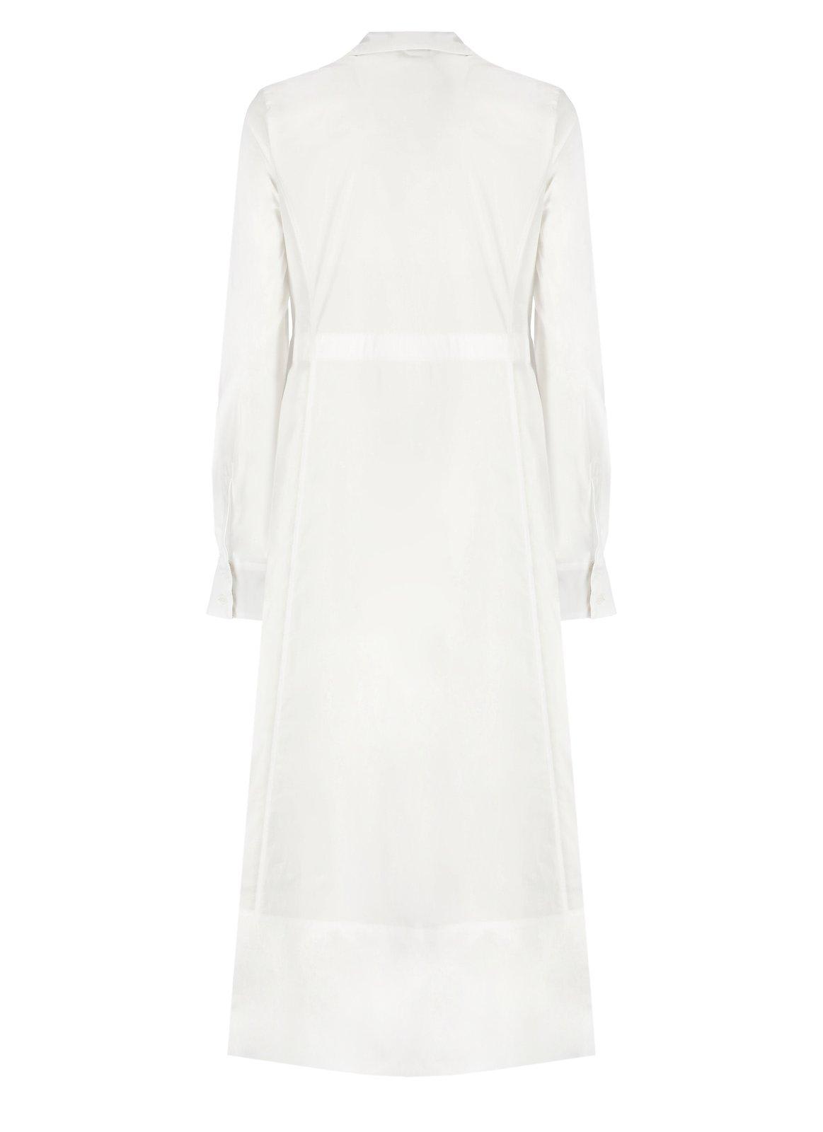 Shop Herno Drawstring Waist Midi Dress In White