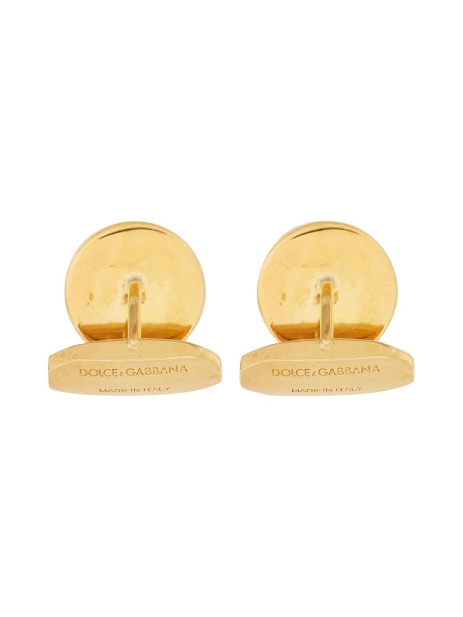 Dolce & Gabbana Men's Cufflinks With Logo Bracelet In Gold