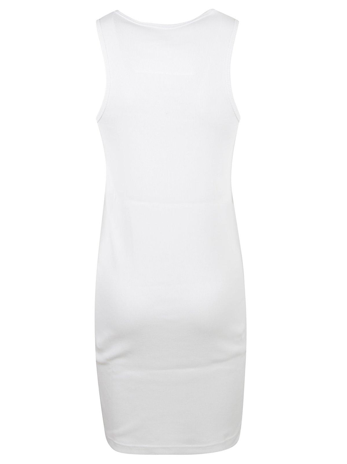 Shop Givenchy 4g Plaque Ribbed-knit Tank Dress In White