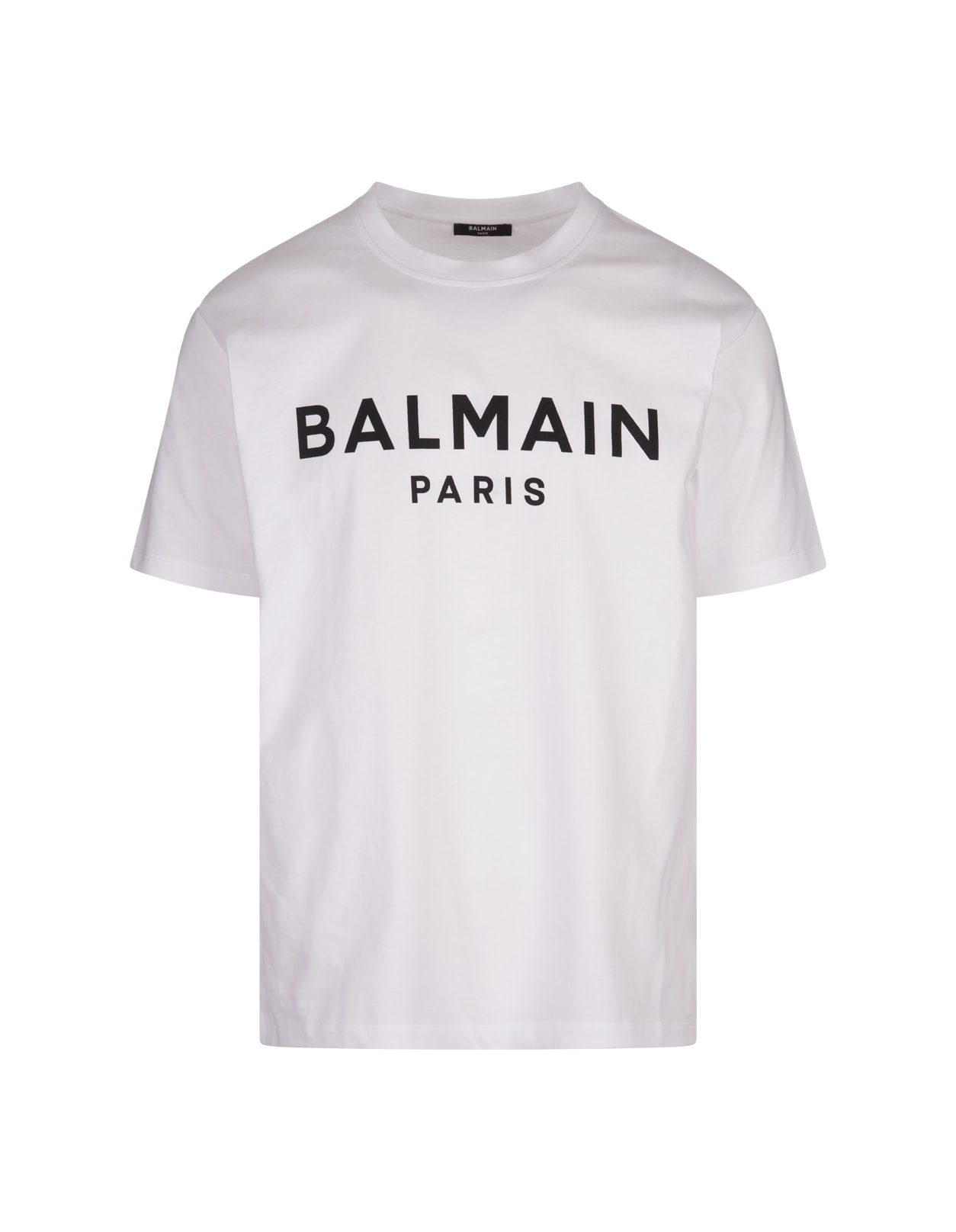 Shop Balmain White T-shirt With  Paris Logo