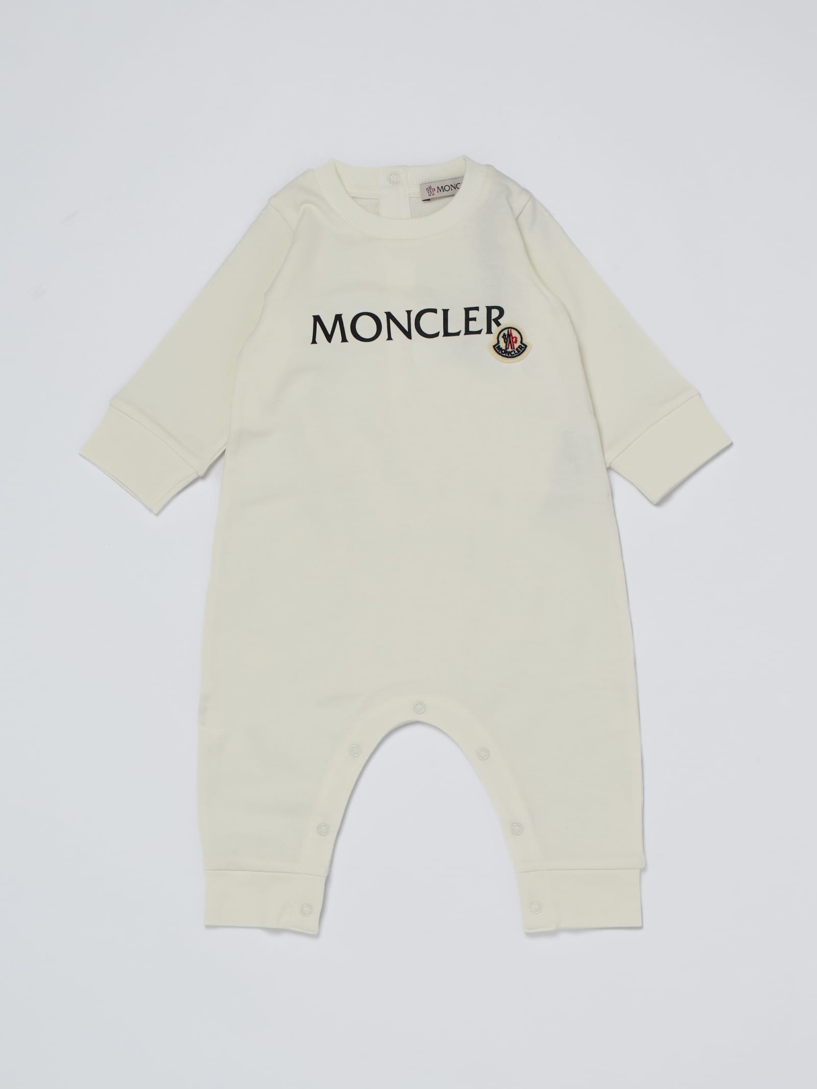 Moncler Babies' Romper Jump Suit In Bianco