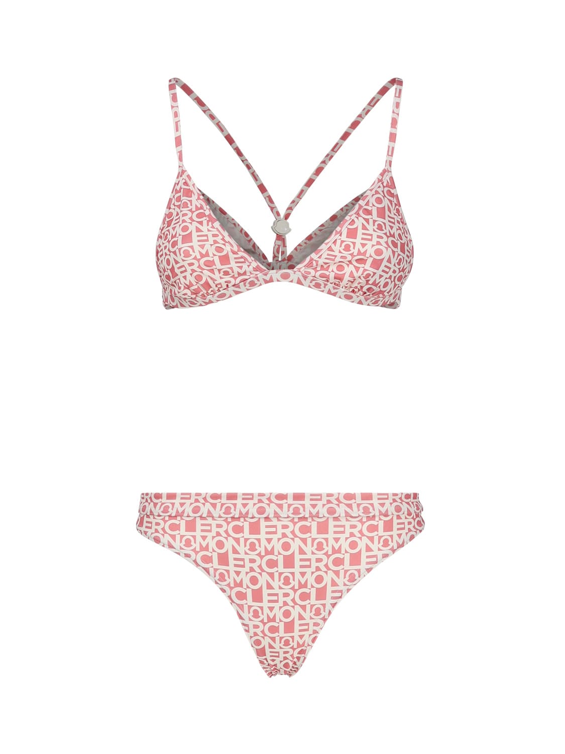 Shop Moncler Jersey Bikini Set In Pink
