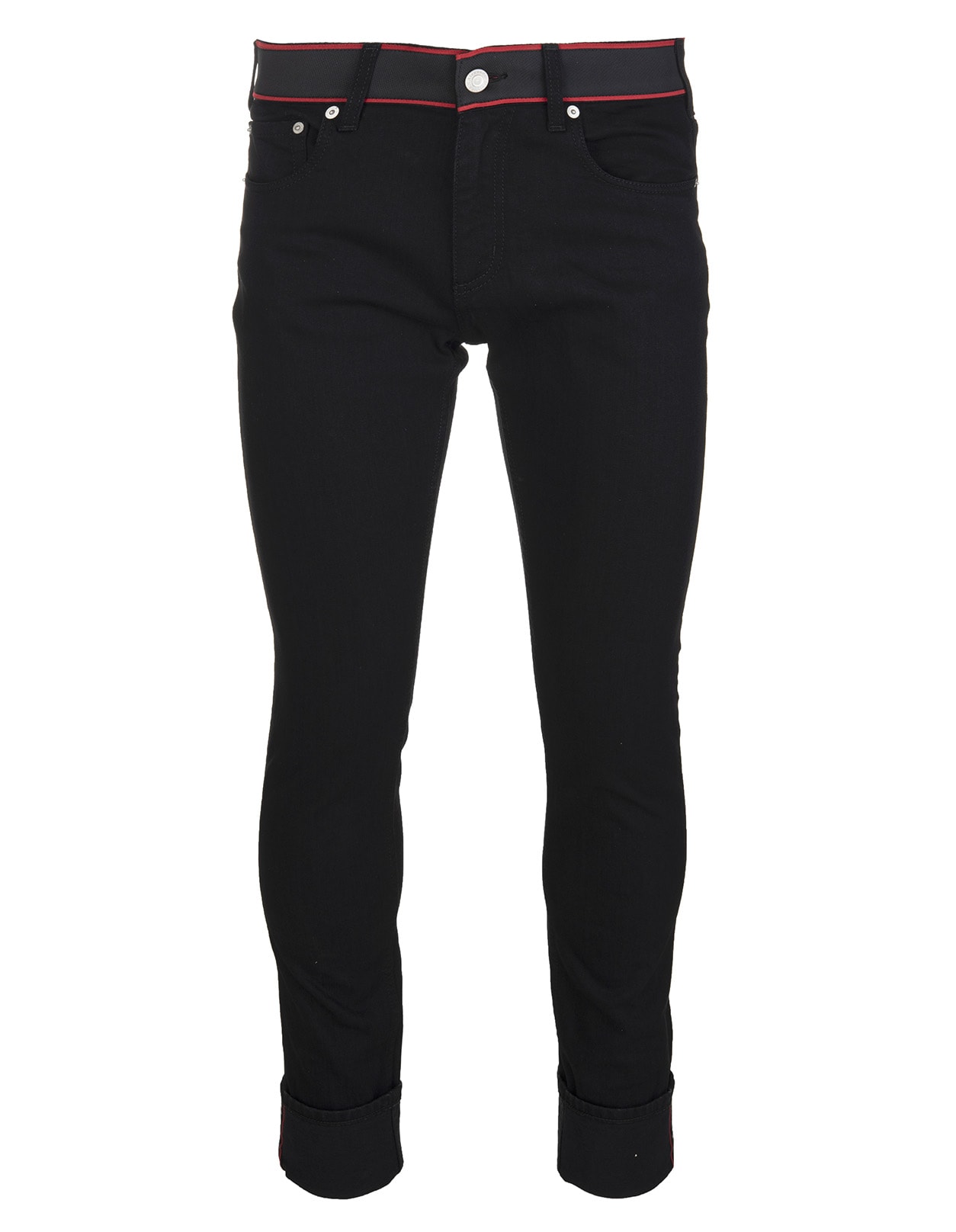 Alexander McQueen Man Black Jeans With Logo Band