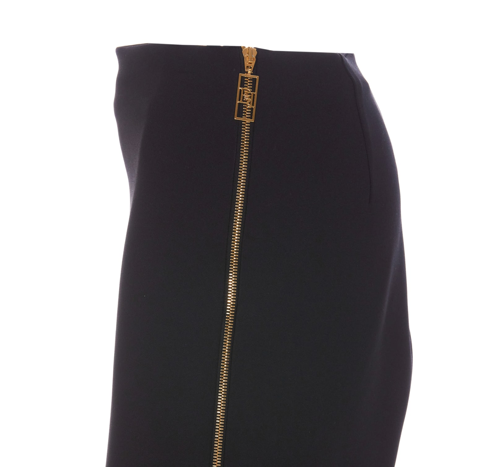Elisabetta Franchi High Waist Back Slit Knee-length Skirts In Black