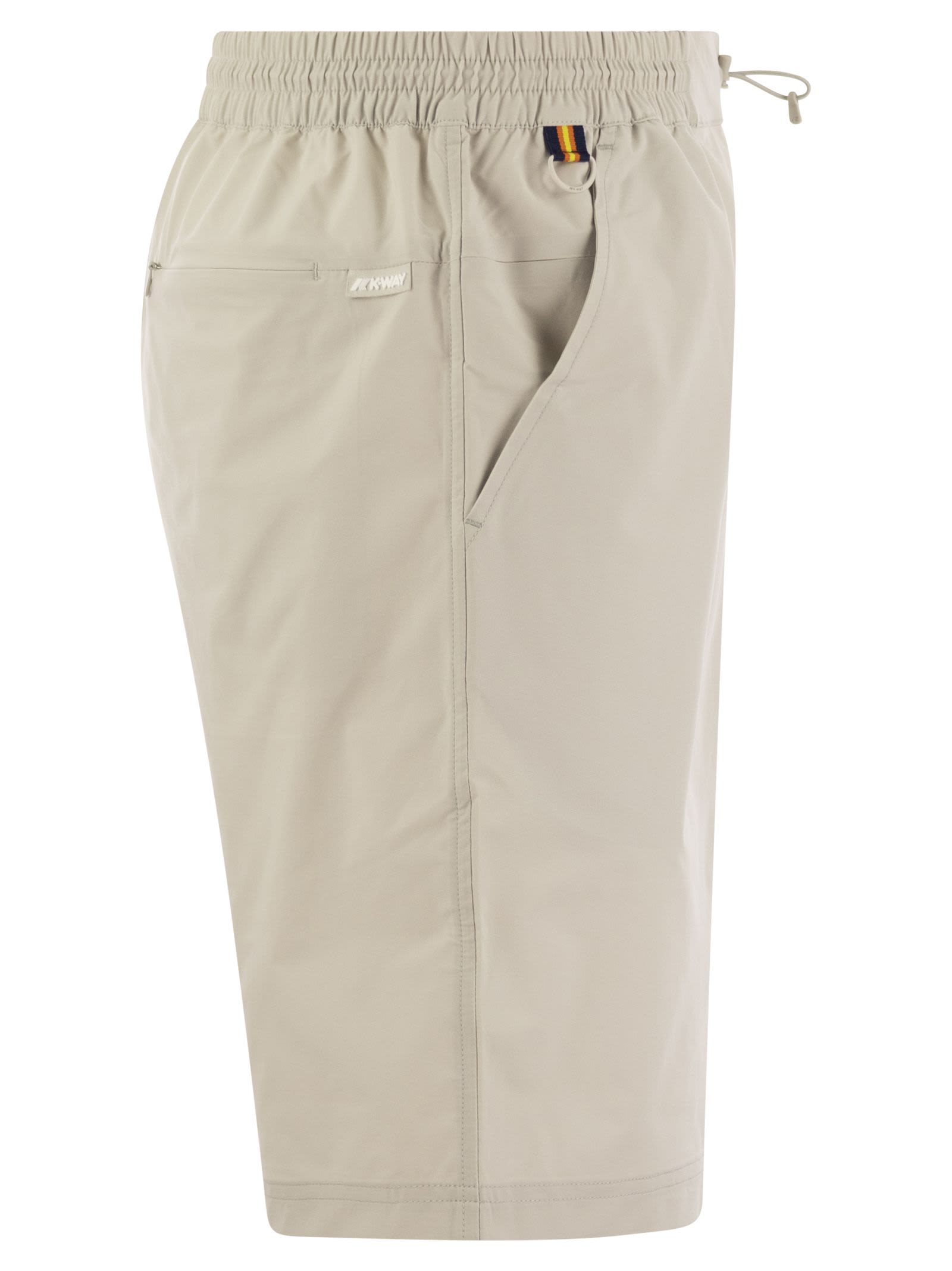 Shop K-way Remisen - Shorts In Technical Fabric In Beige