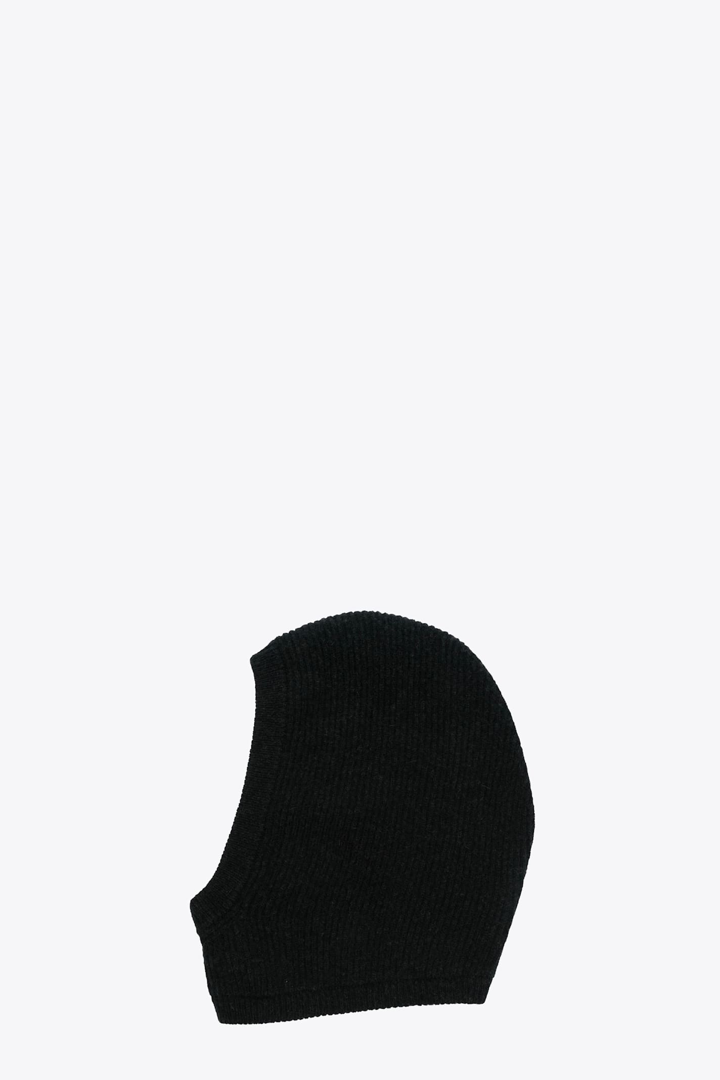 Passamontagna Black ribbed wool balaclava