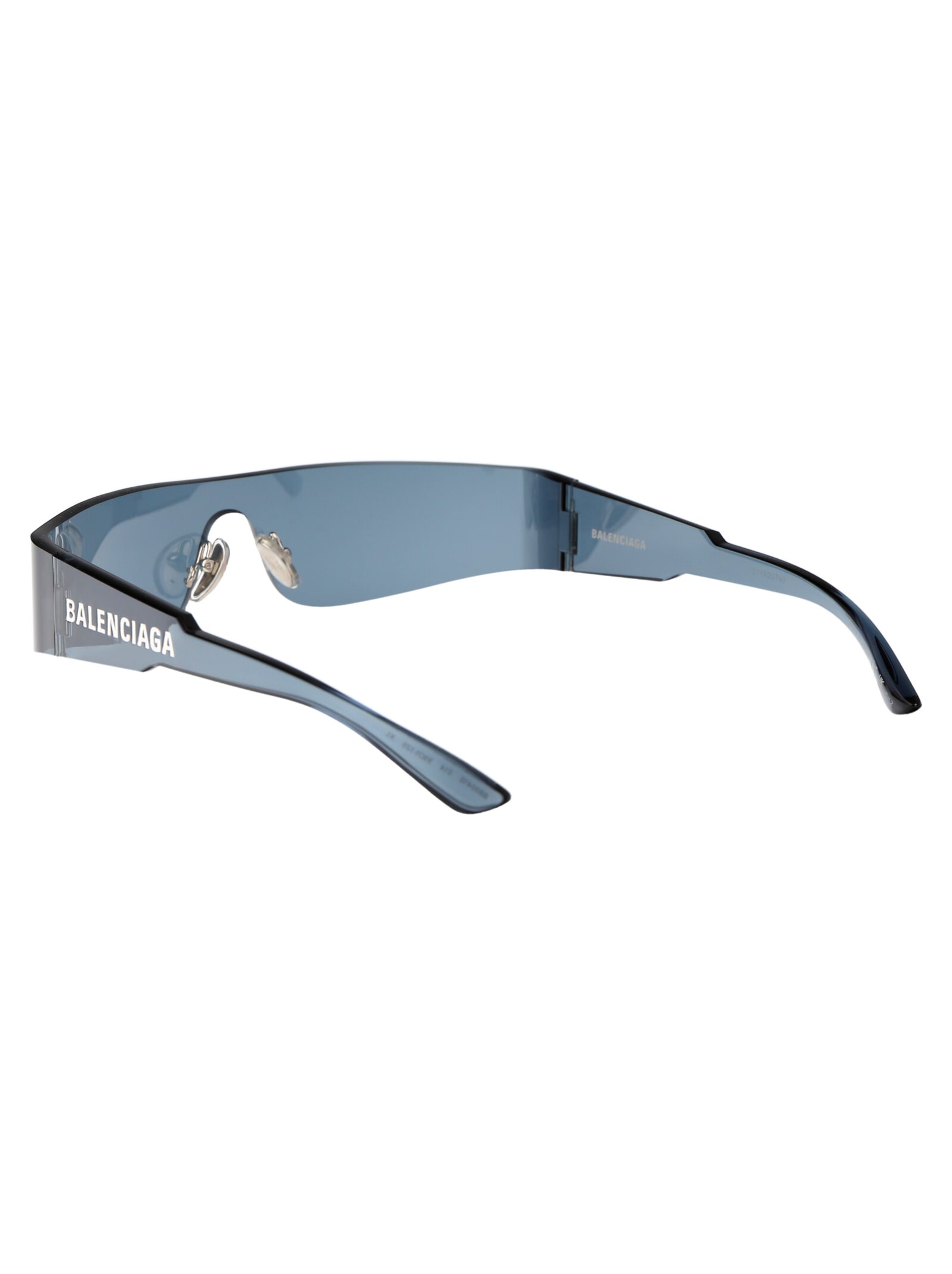 Shop Balenciaga Bb0041s Sunglasses In 014 Blue Blue Blue