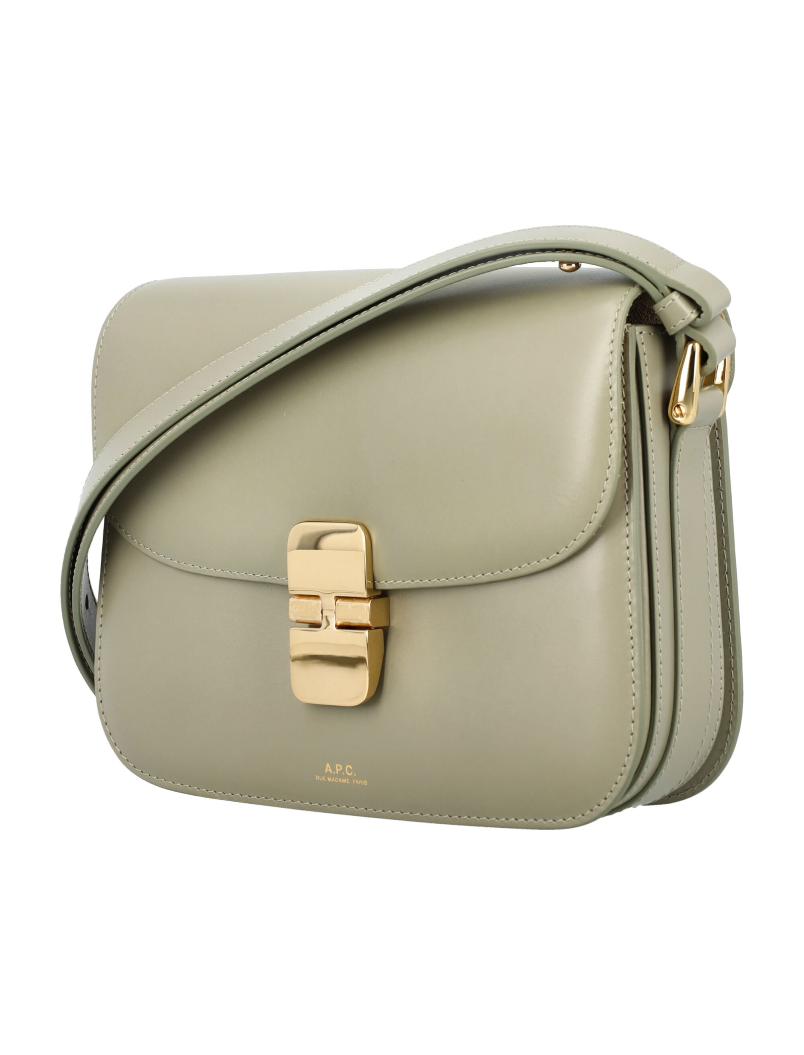 Shop Apc Sac Grace Small Bag In Green Taupe