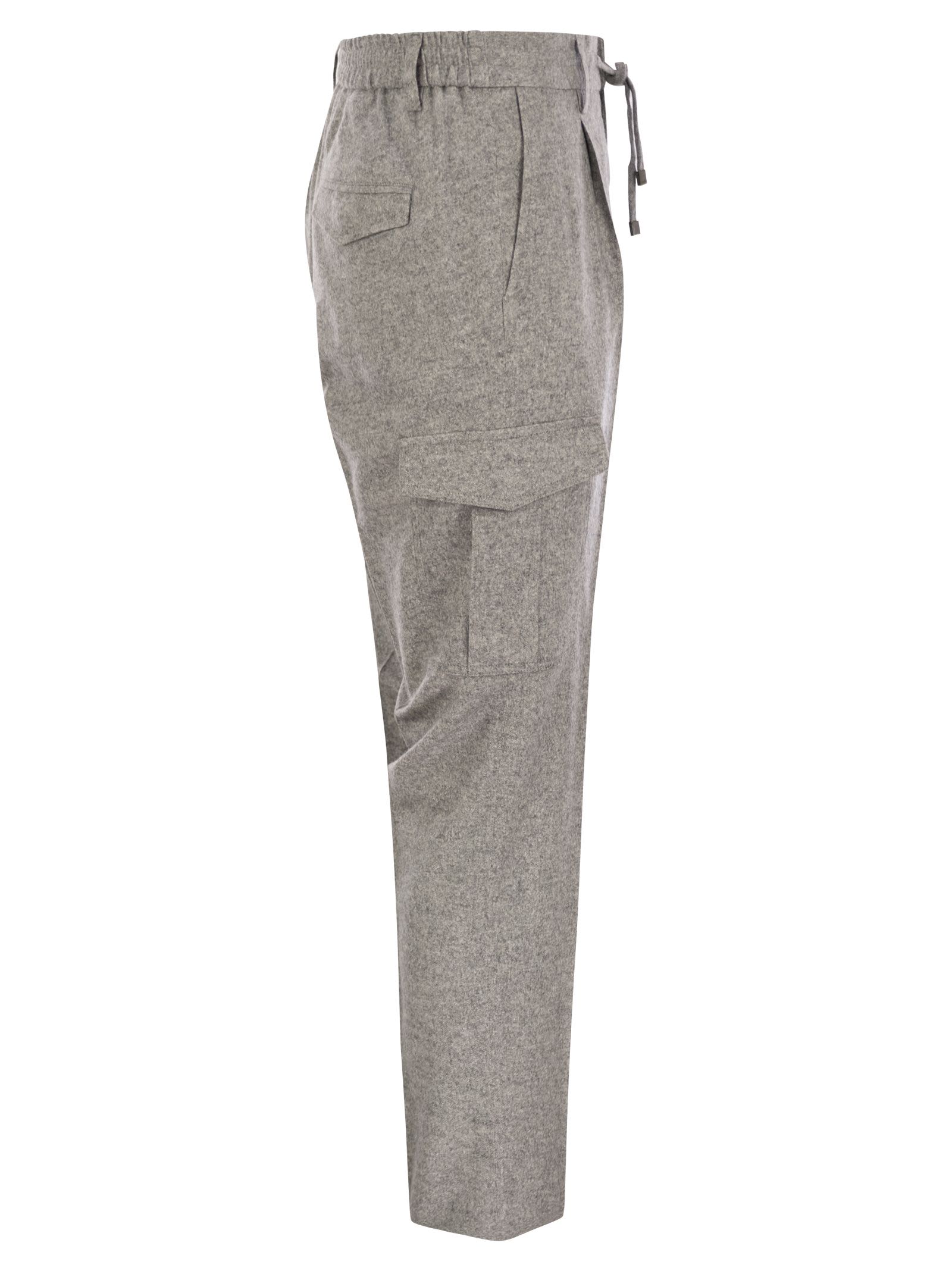 Shop Peserico Wool, Silk And Cashmere Jogger Trousers In Grey