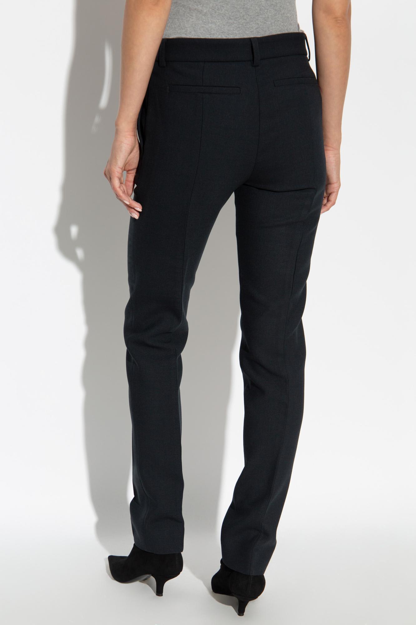 Shop Totême Toteme Pants With Pockets In Black