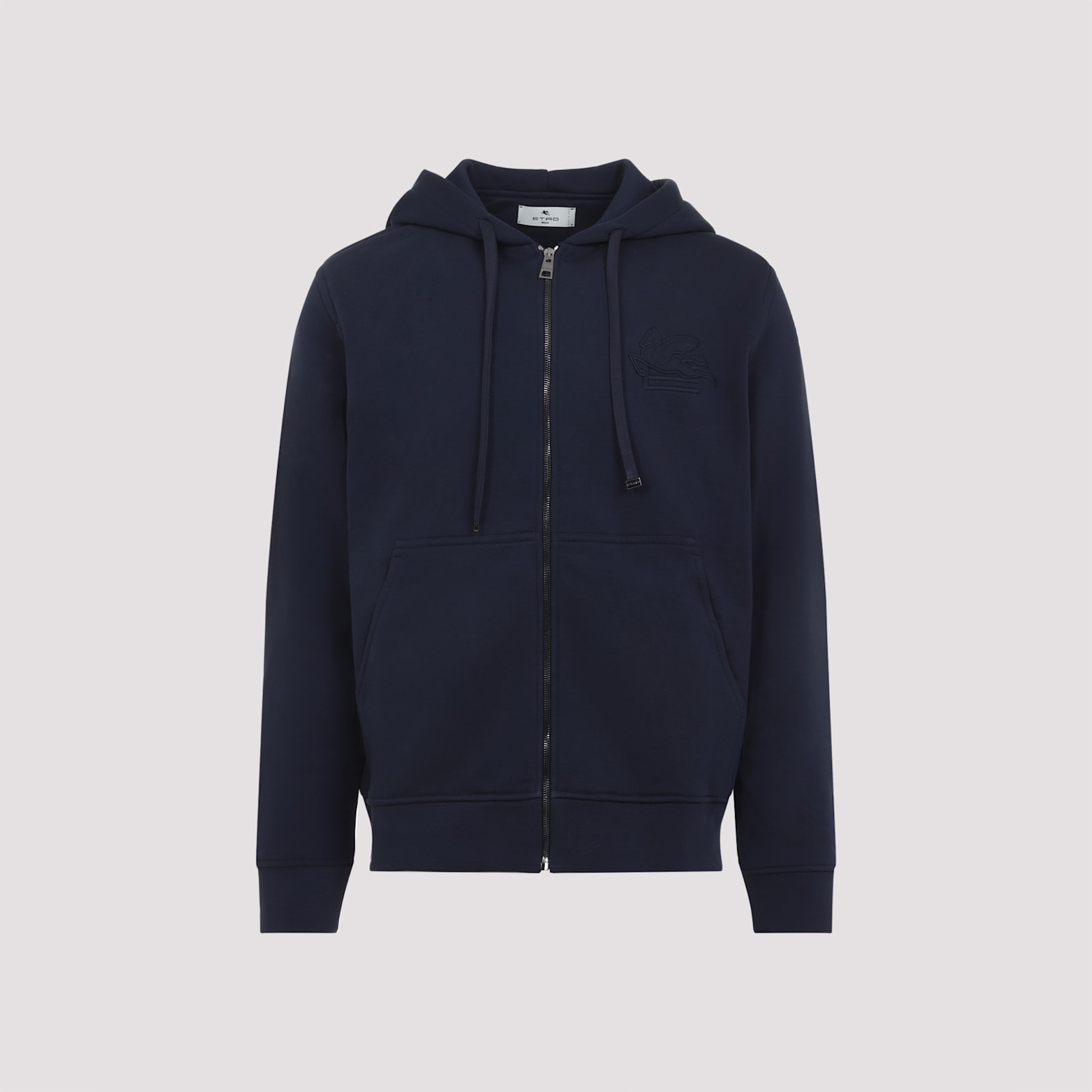Etro Zipped Hoodie Sweatshirt In Blue