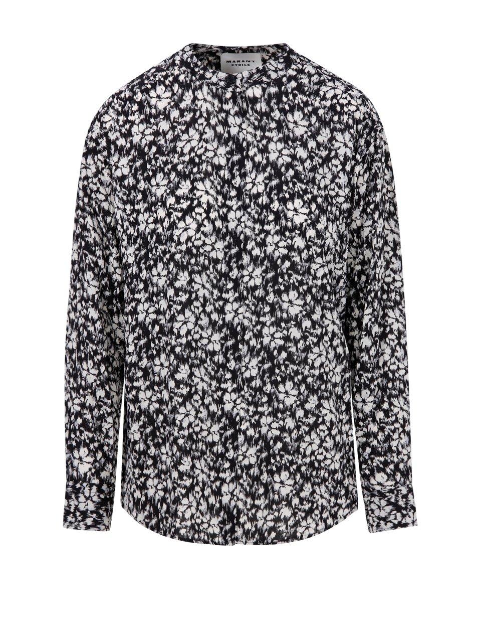 Shop Marant Etoile Floral-printed Button-up Shirt In Nero/bianco