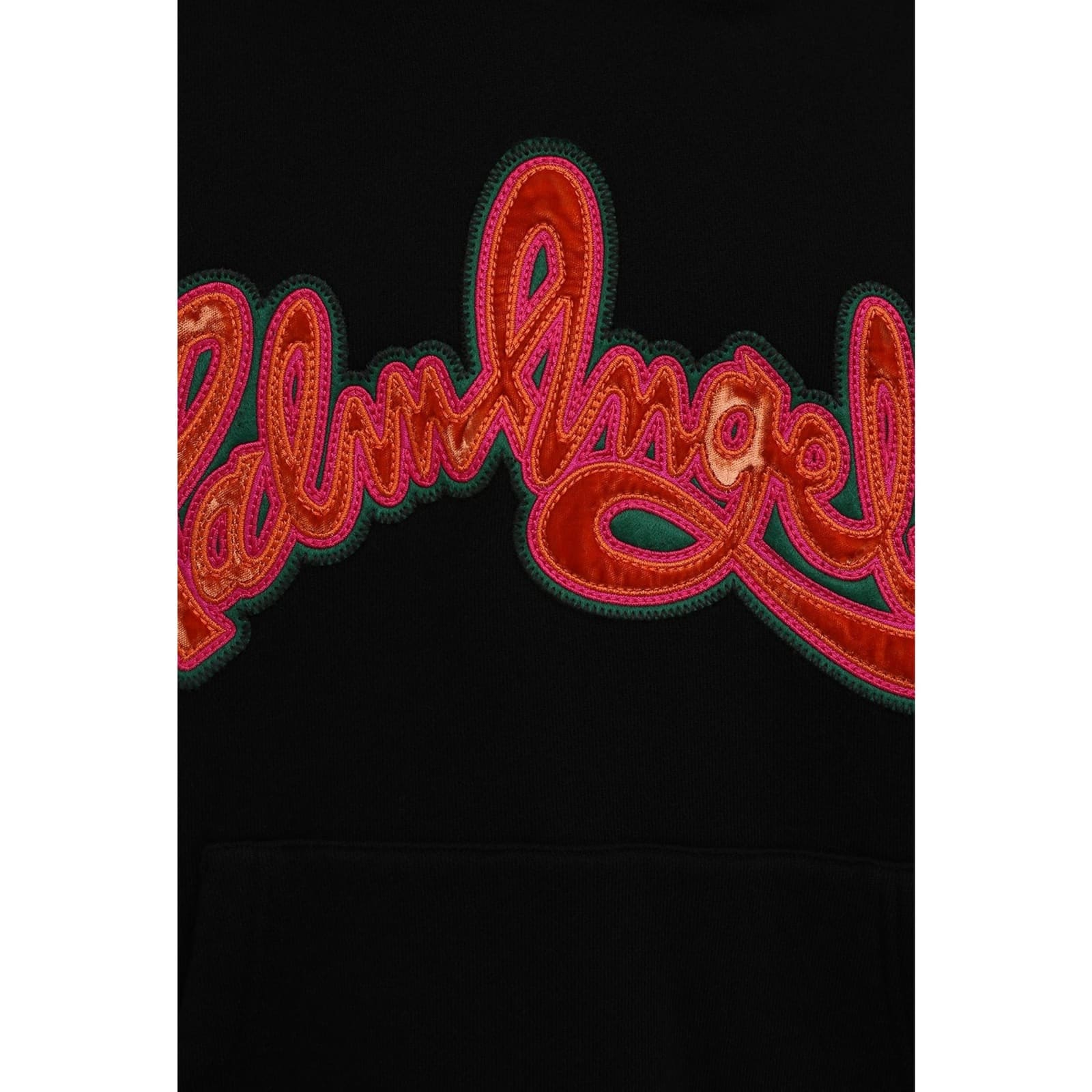 Shop Palm Angels Hooded Logo Sweatshirt In Black