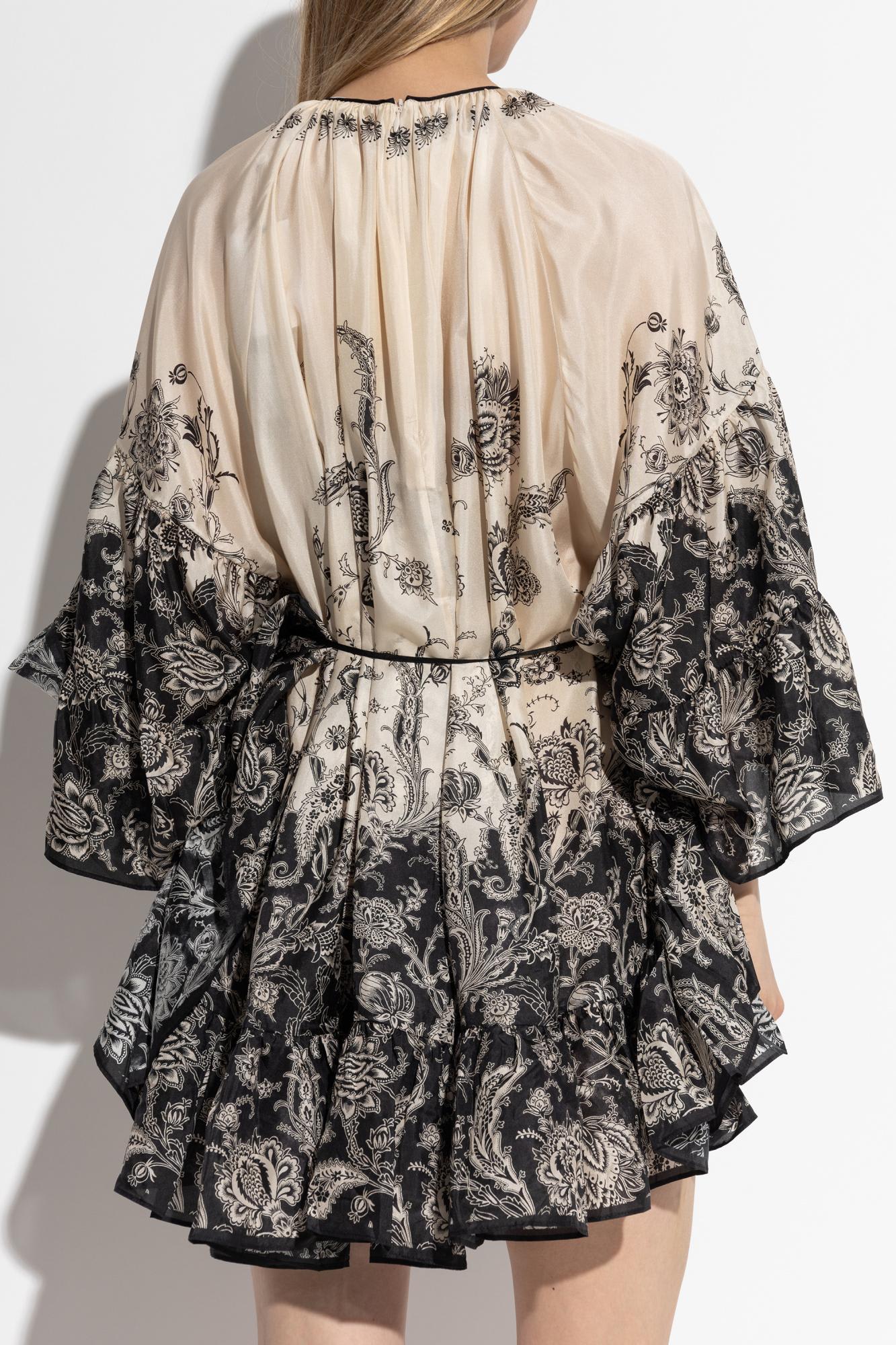 Zimmermann Rhiannon Lantern Mini Dress In Black