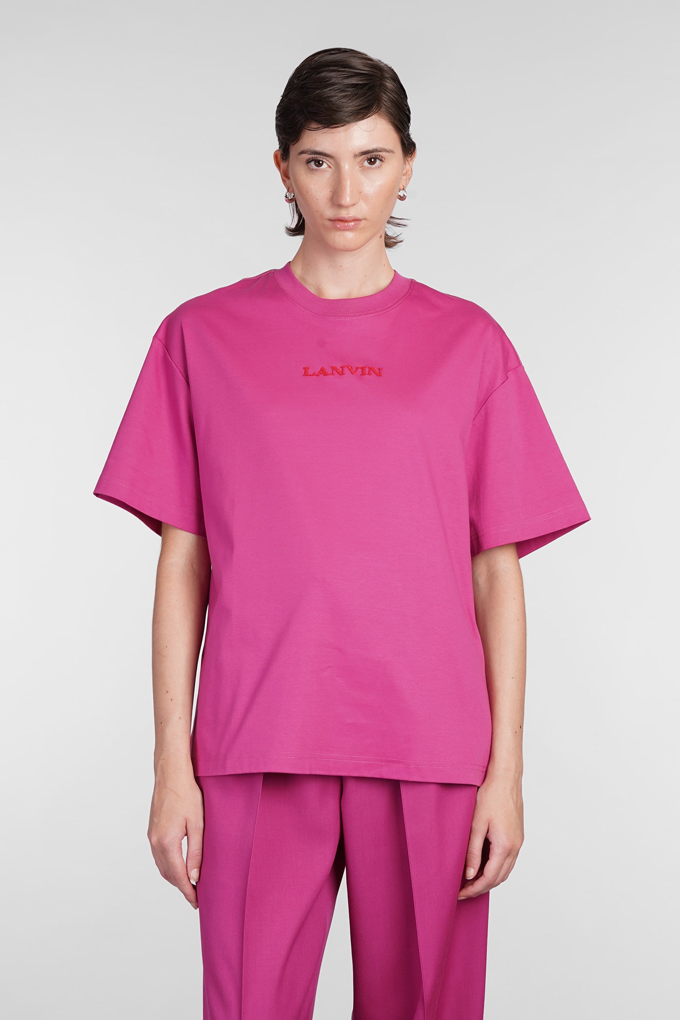 Shop Lanvin T-shirt In Fuxia Cotton