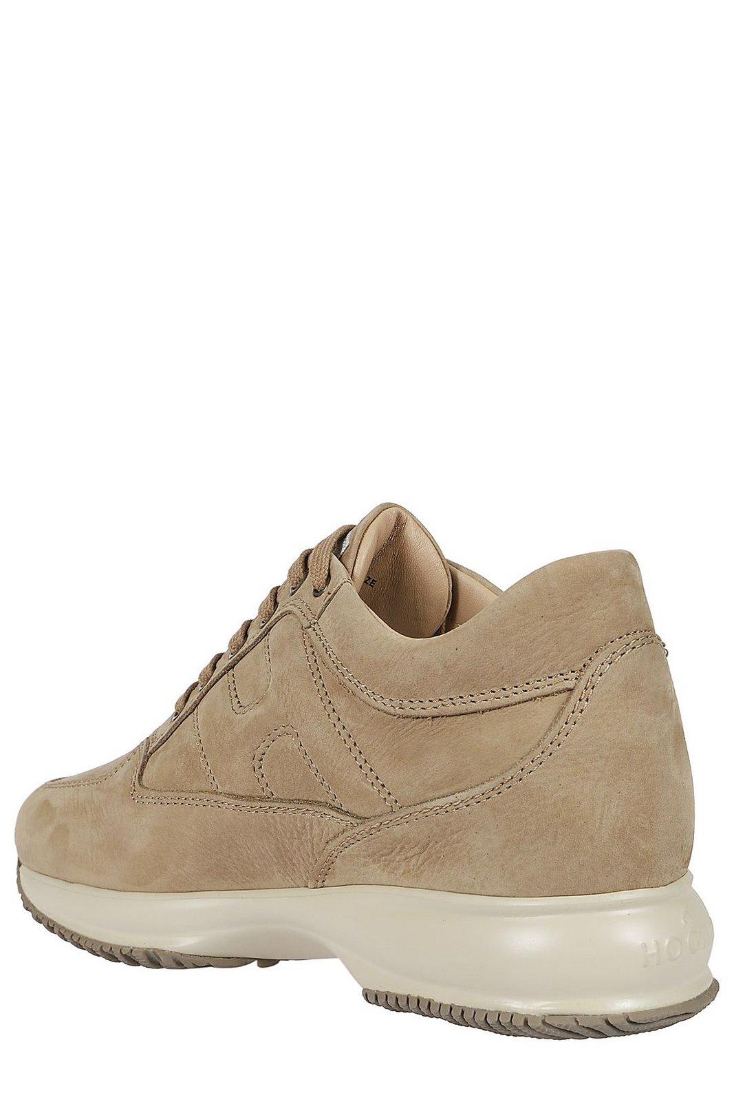 Hogan Interactive Lace-up Sneakers In Cuoio