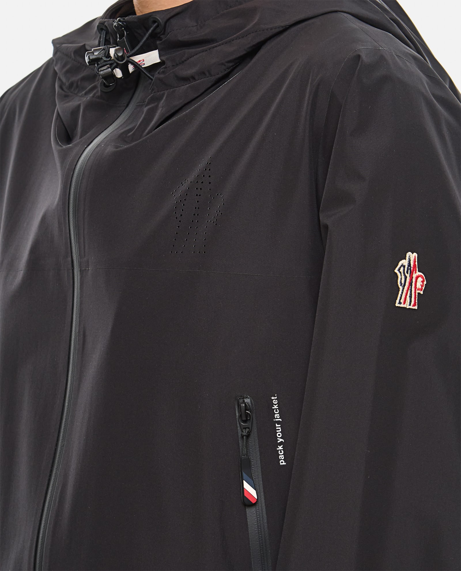 Shop Moncler Fanes Technical Fabric Jacket In Black