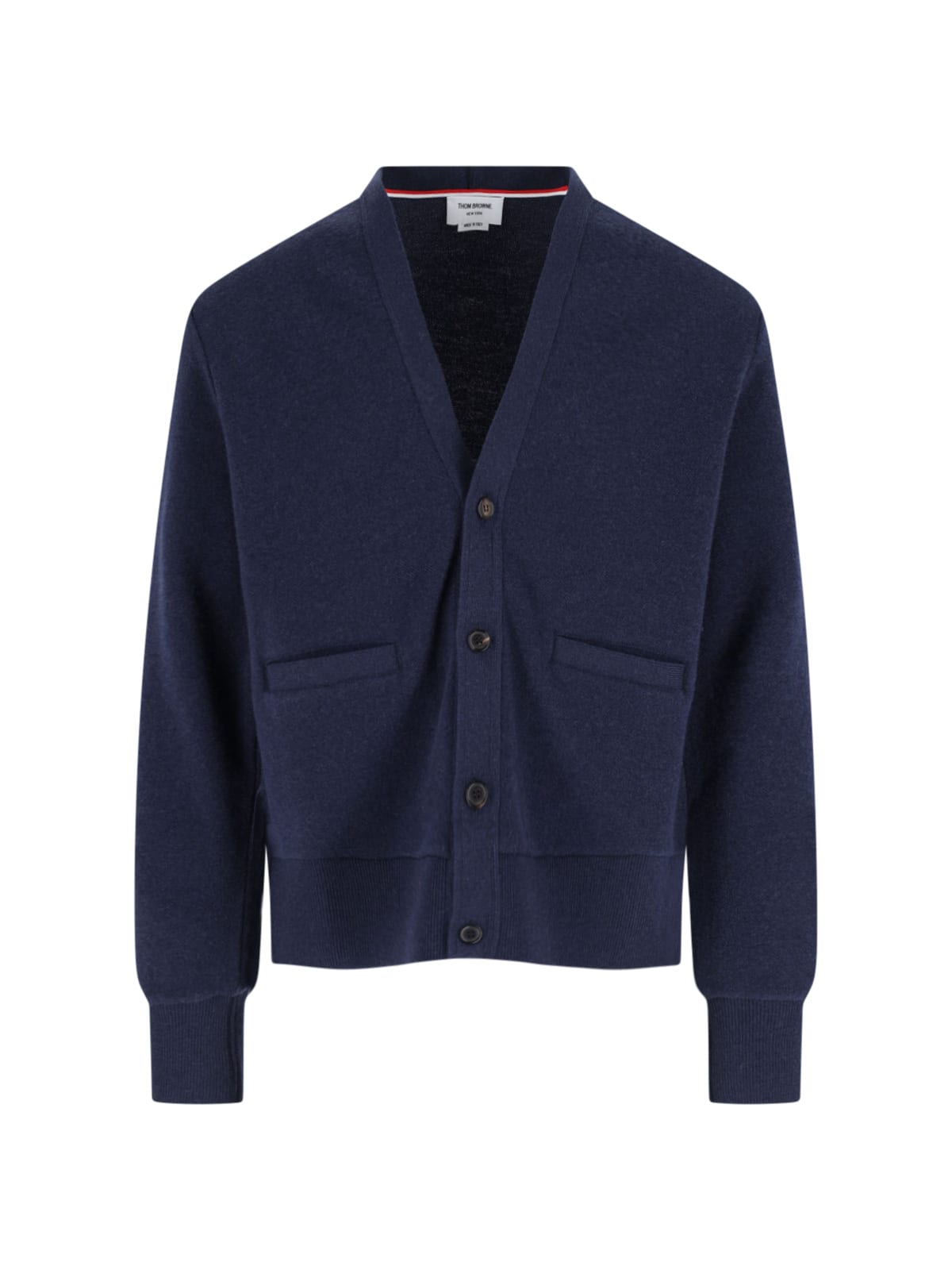 Thom Browne Knitwear With V-neckline And Ribbed Finish