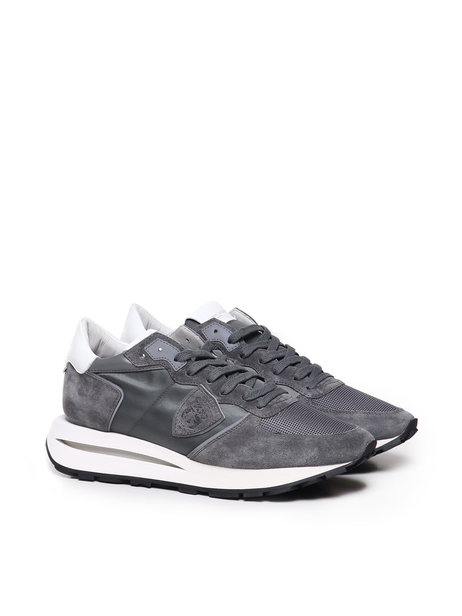 Shop Philippe Model Tropez Haute Low Sneakers In Mondial_anthracite