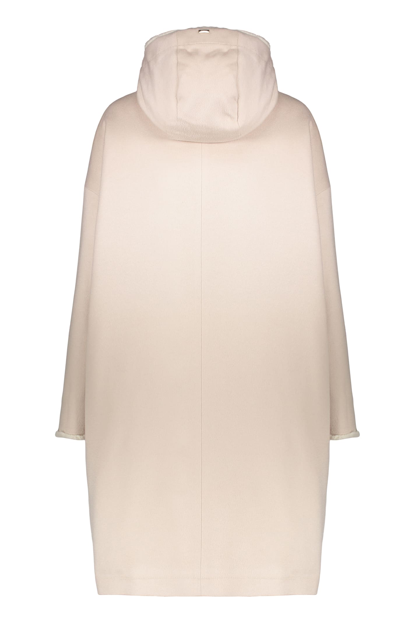 Herno Light Beige Lightweight Coat With Hood And Zipper In Neutral