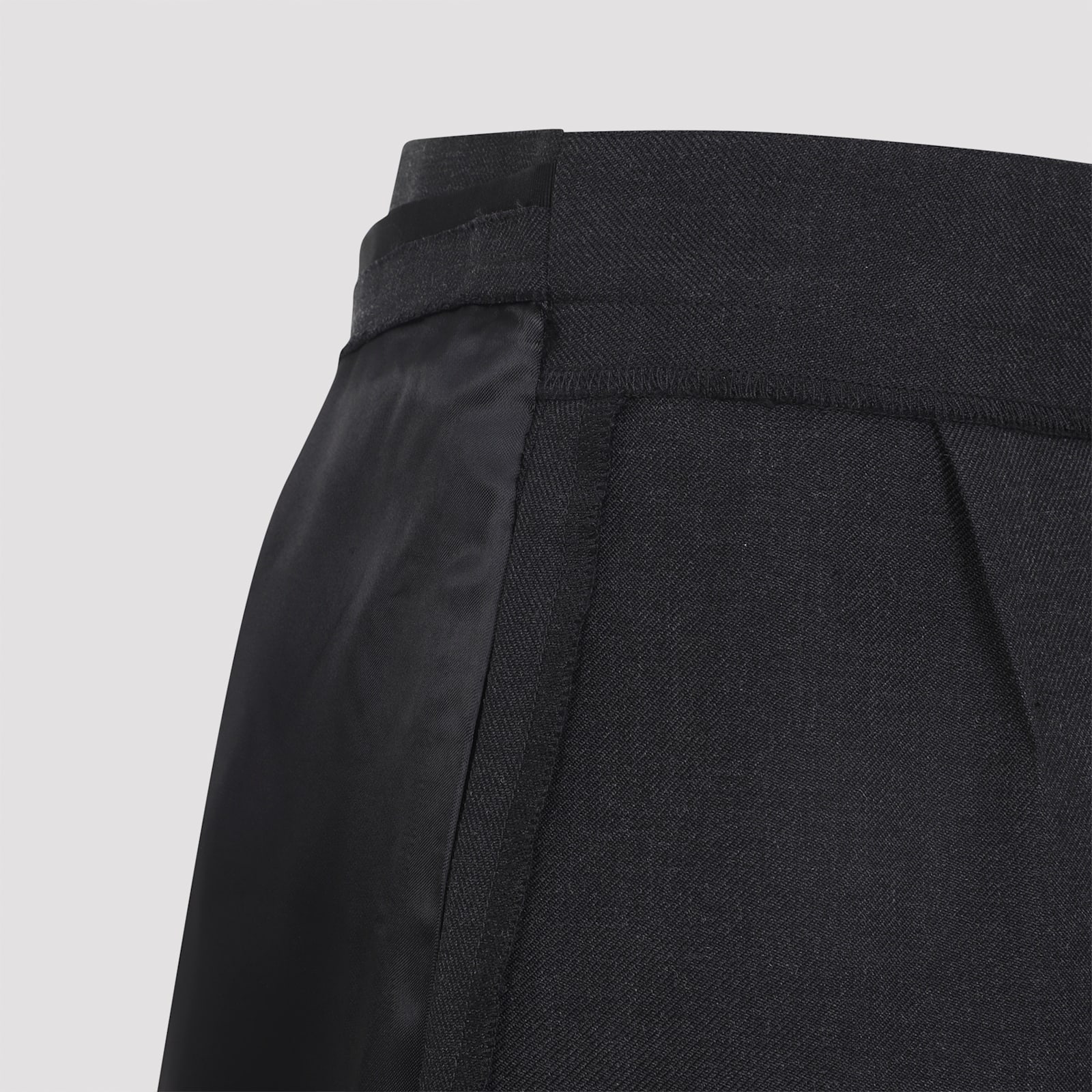Maison Margiela High-waisted Satin Midi Skirt Slit Detail In Black