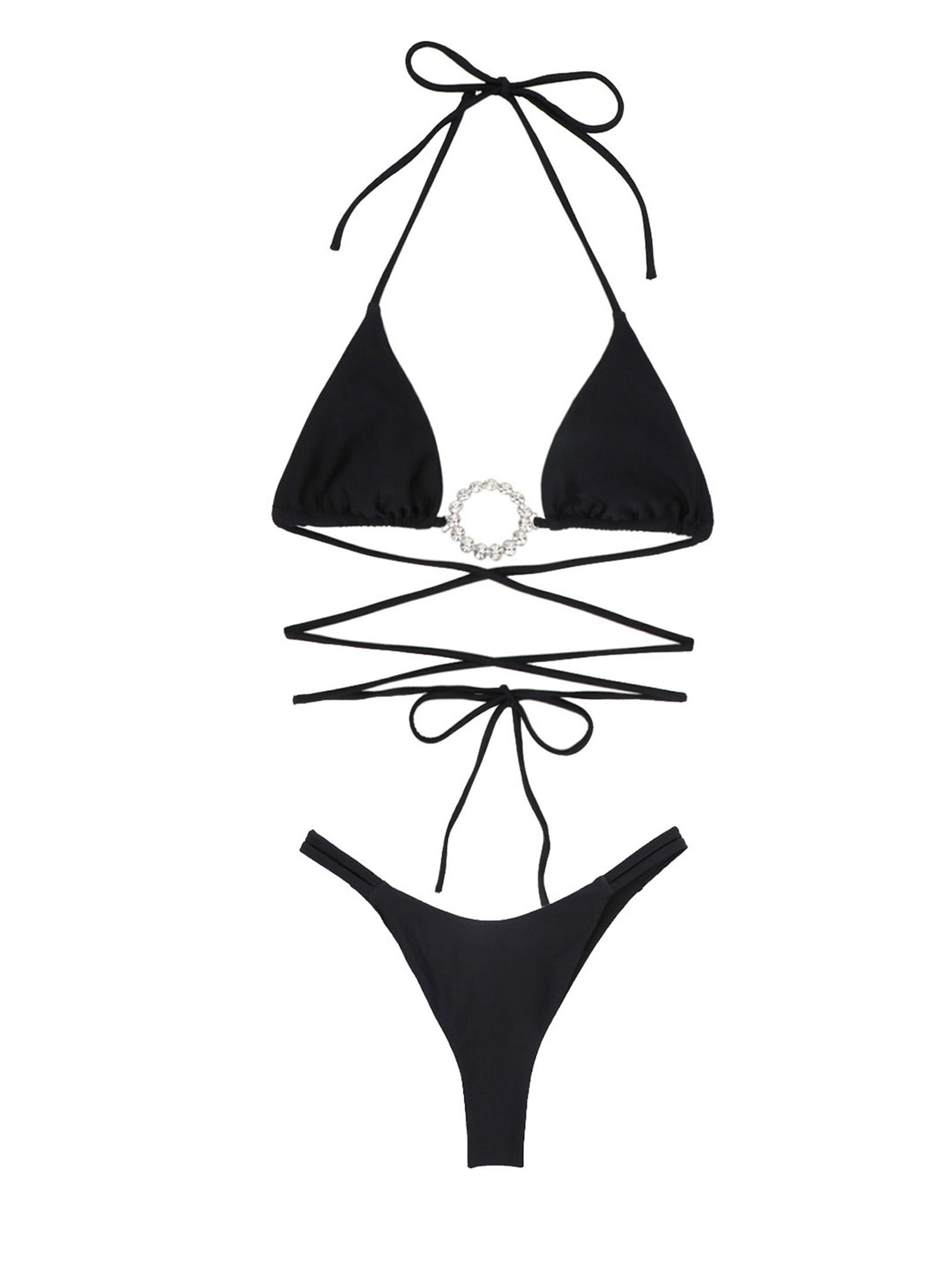 Alessandra Rich Jewel Buckle Bikini