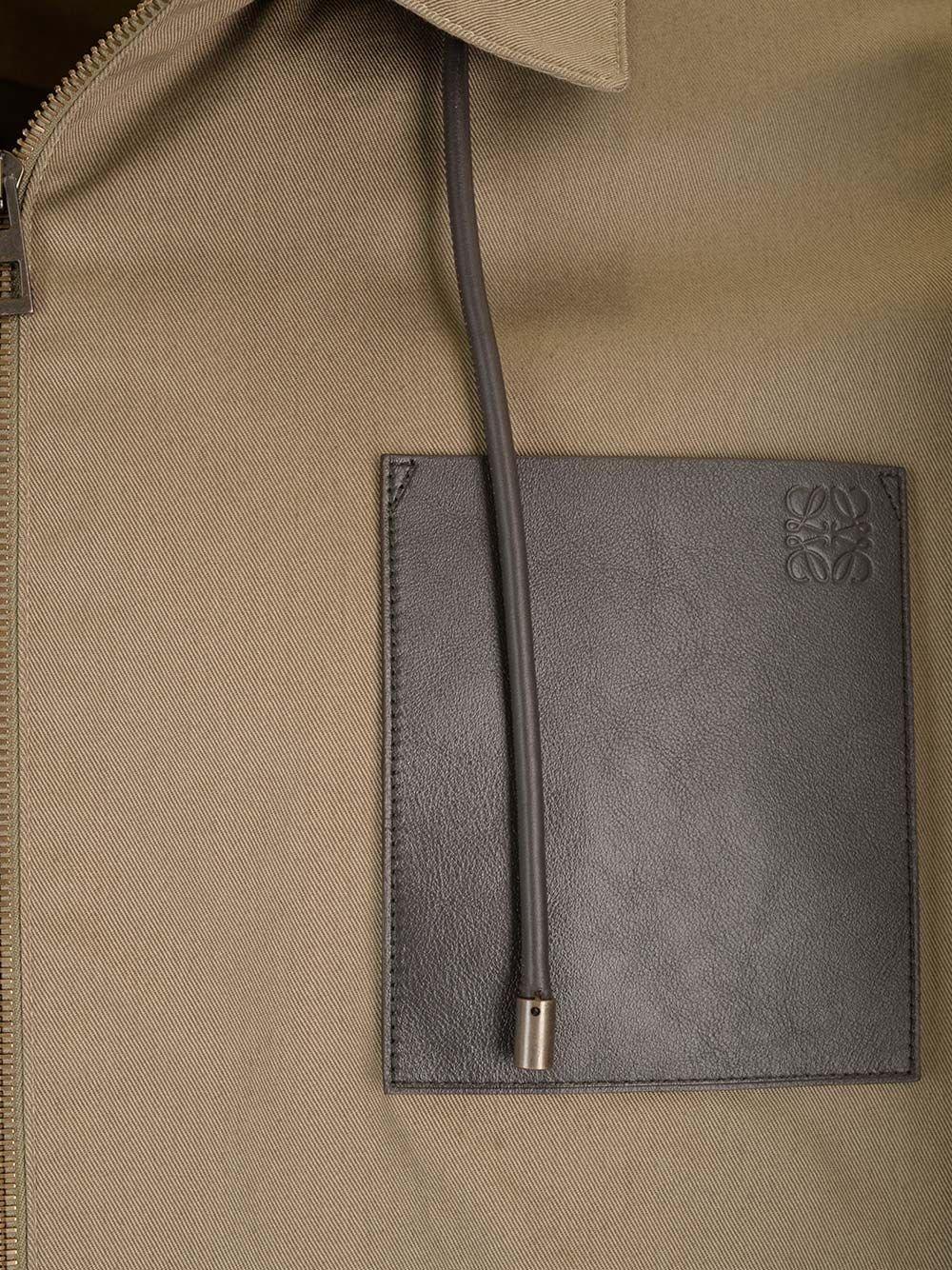 Loewe Hooded Jacket In Khaki Brown