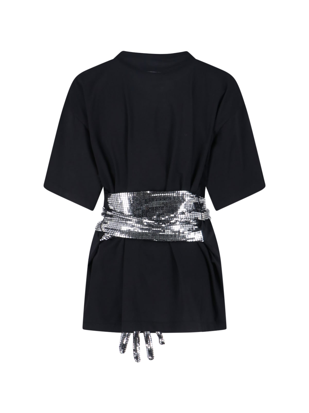 Mm6 Maison Margiela Black Cotton T-shirt With Gloves In Black