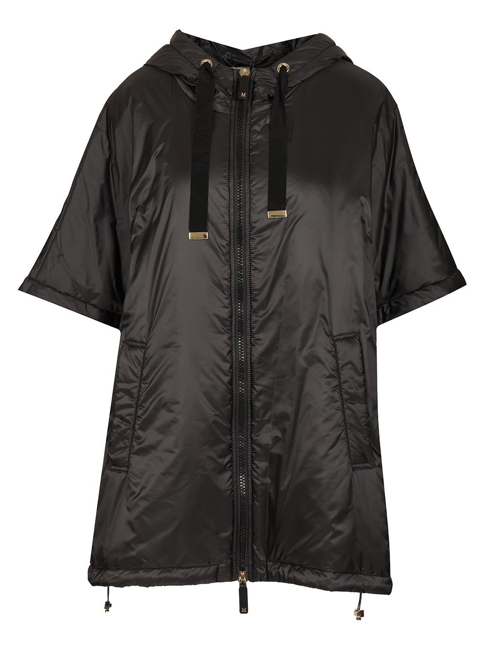 Greenci Hooded Puffer Long Vest Cape