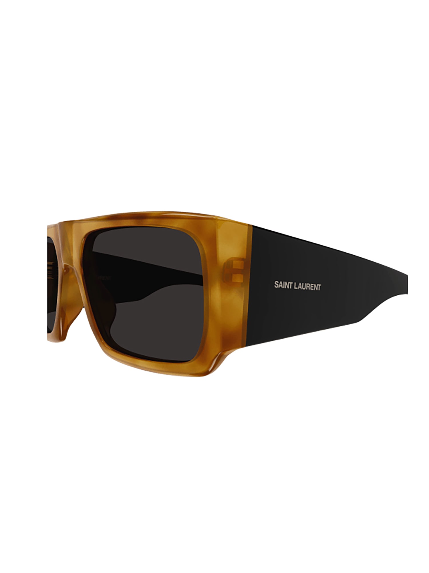 Shop Saint Laurent Sl 635 Acetate Sunglasses In Havana Black Black