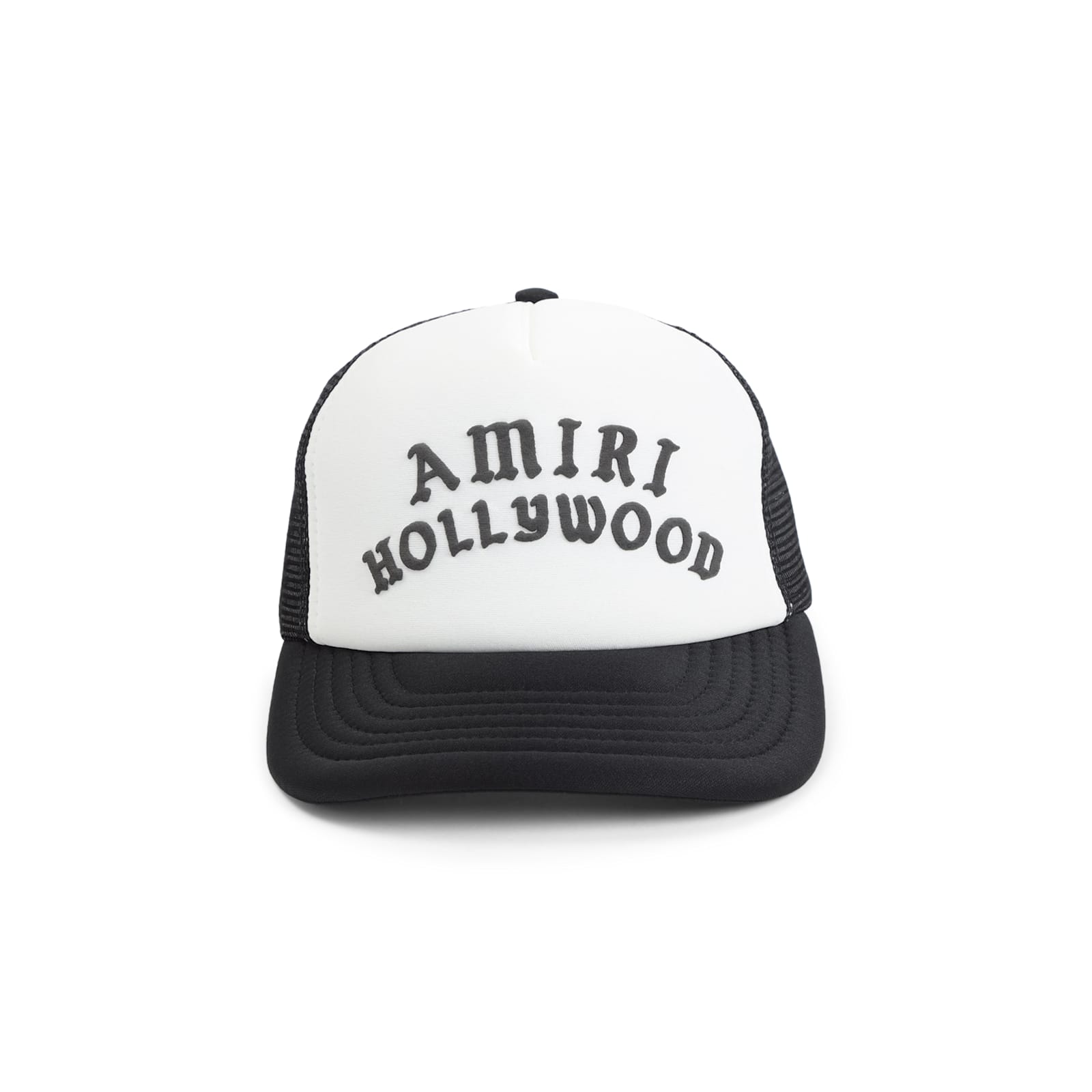 Amiri Hollywood Logo-embroidered Cotton-canvas And Mesh Trucker Cap In Black