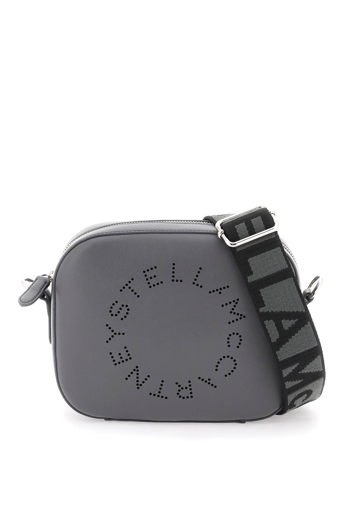 Stella Mccartney Camera Bag With Perforated Stella Logo In Slate (grey)