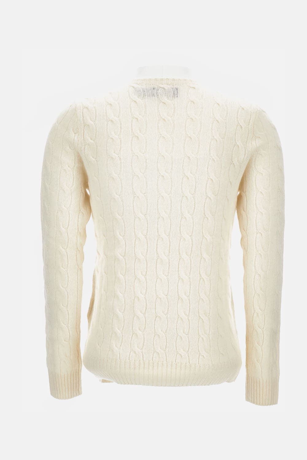 Polo Ralph Lauren Classic Cable Knit Sweater With Round Neckline And Ribbed Details In Neutral