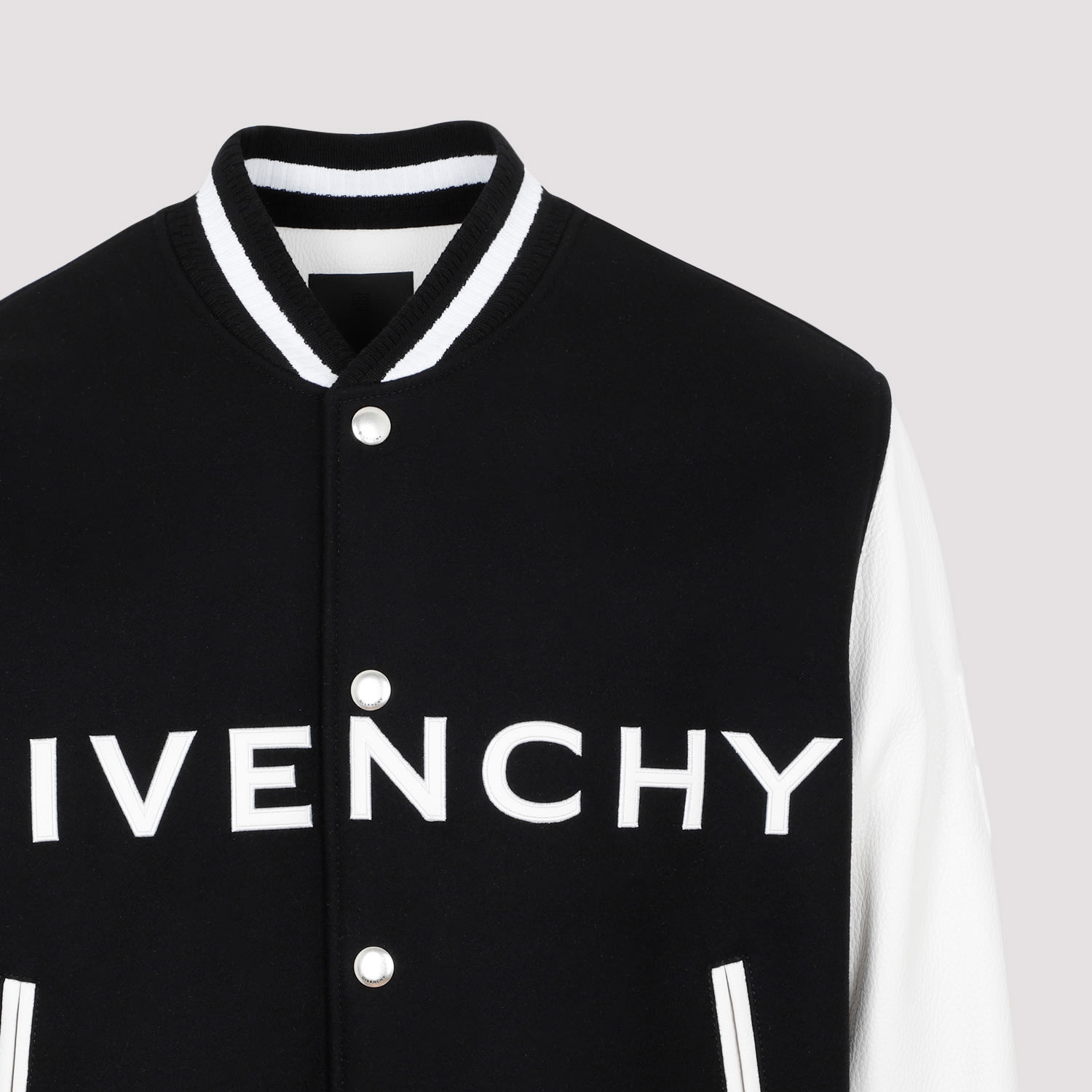 Shop Givenchy Varsity Jacket In Black White