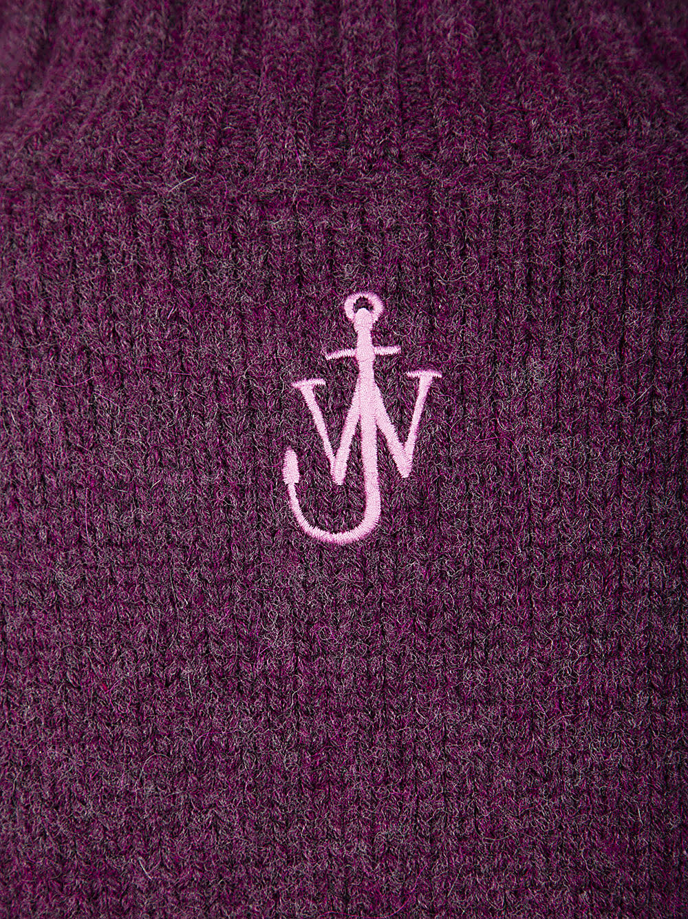 Jw Anderson Colorblock Patch Pocket Oversized Wool Turtleneck Sweater In Plum Bubble Gum Pink