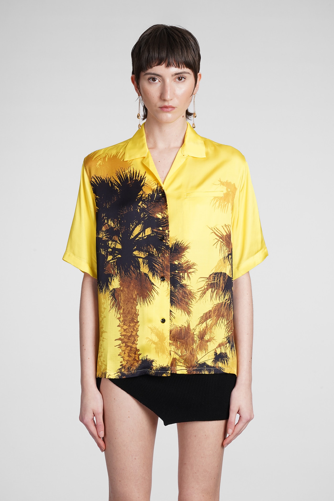 Laneus Shirt In Yellow Polyester