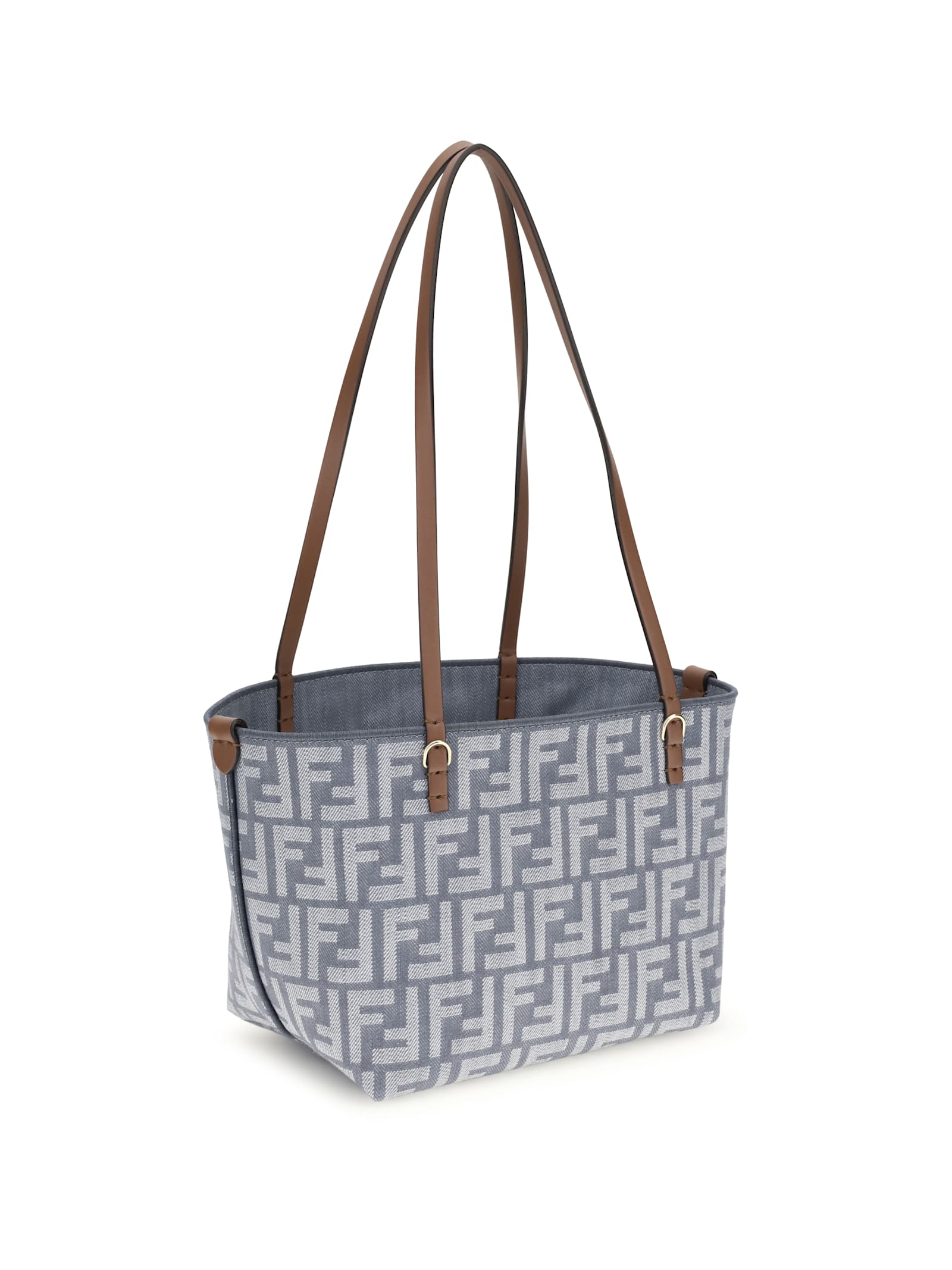 Fendi Small Roll Reversible Tote Bag In Gray