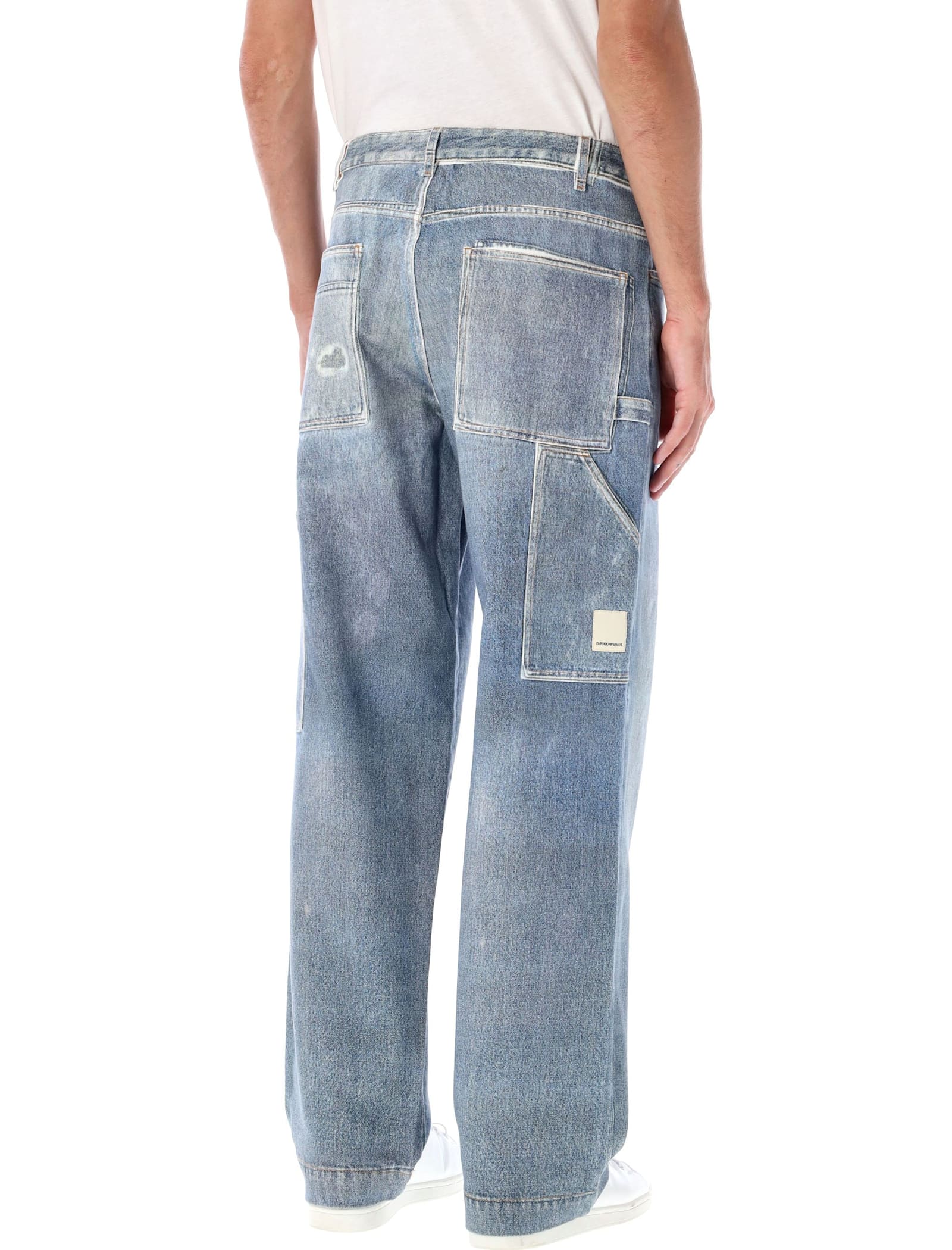 Shop Emporio Armani Wide-leg Jeans In 0943