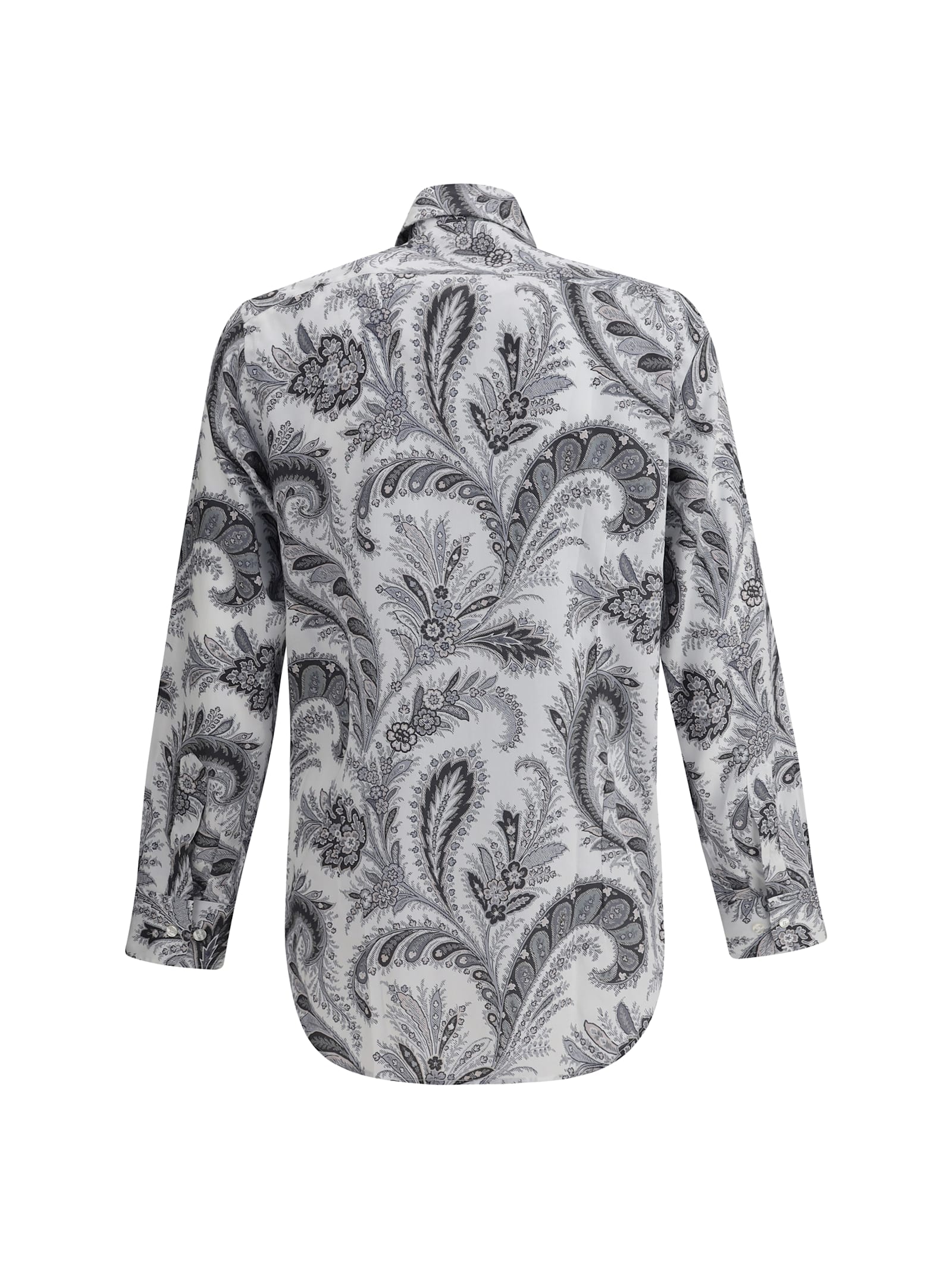 Etro Floral Paisley Button-up Shirt In Gray