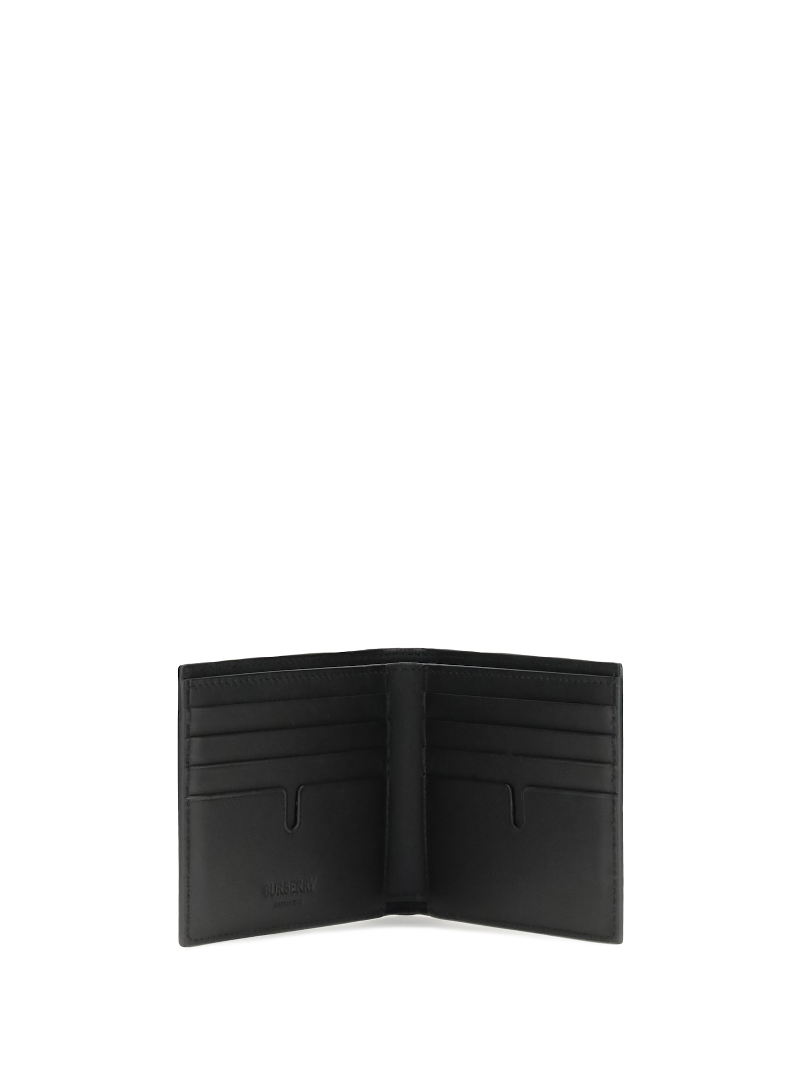 Burberry Textured Leather Graphic Print Wallet In Brown