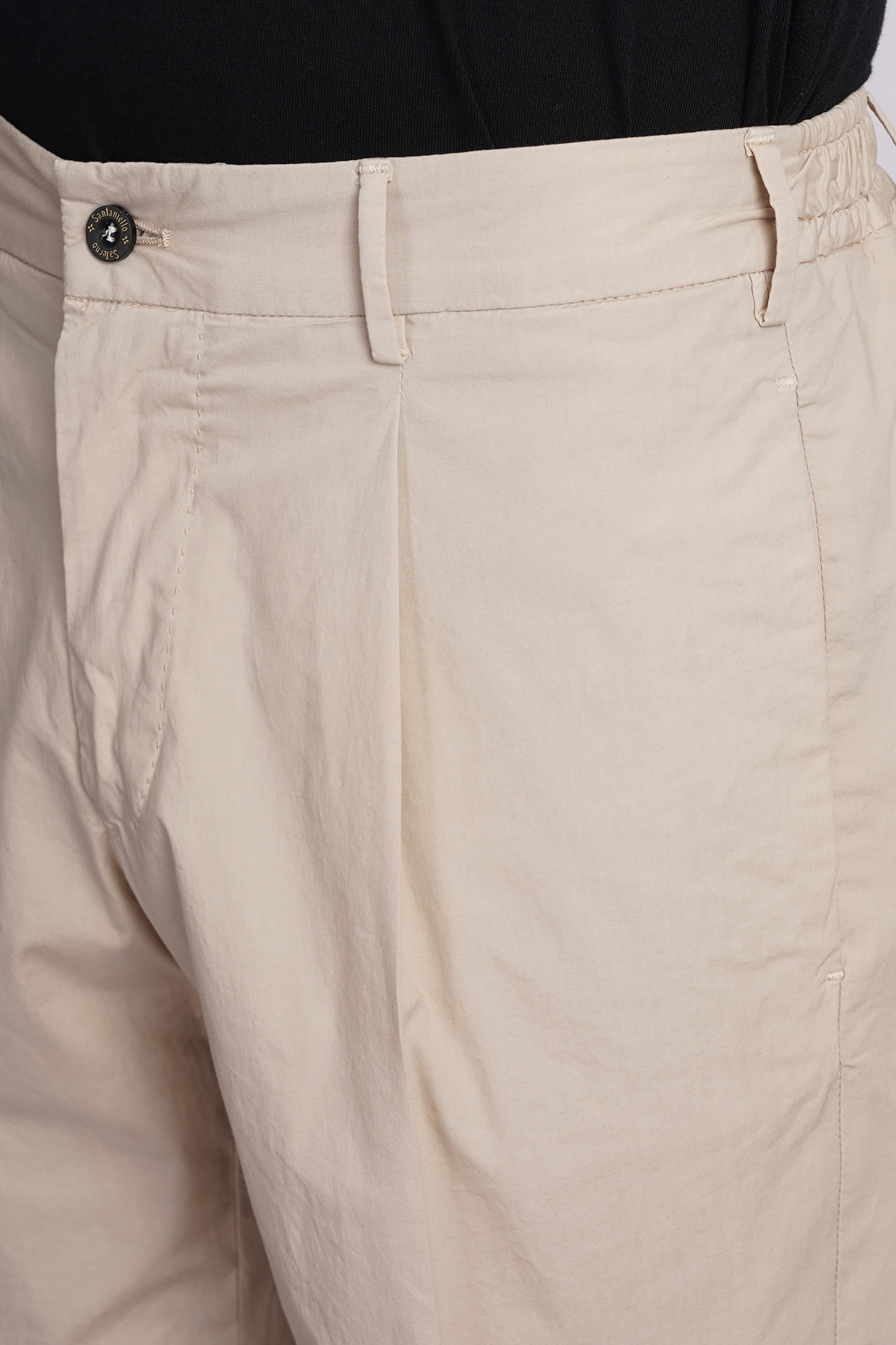 Shop Santaniello Pants In Beige Cotton