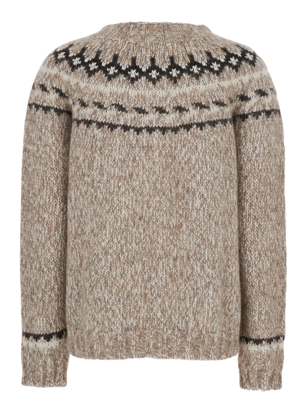 P.a.r.o.s.h Beige Crewneck Sweater In Wool Blend Woman In Gold