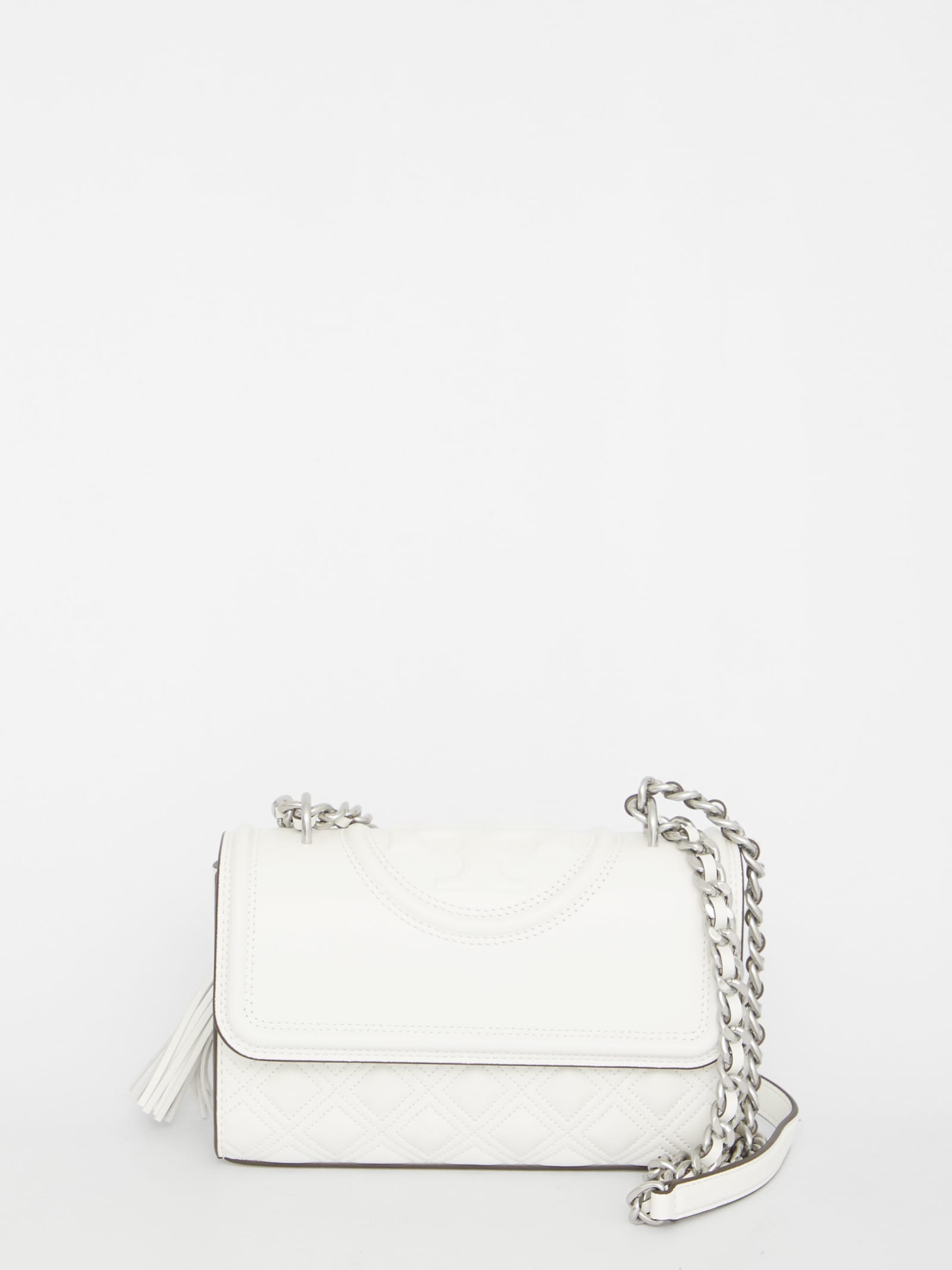 Tory Burch Fleming Small Convertible Shoulder Bag In White